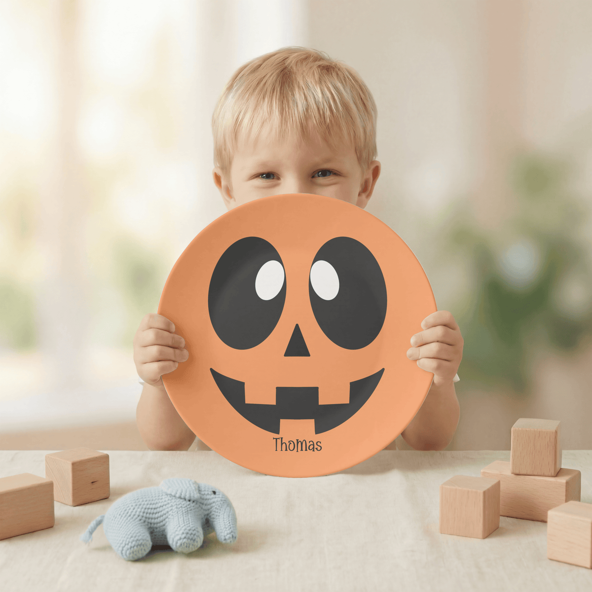 Funny Pumpkin Face Plate by Lil Plate Shop