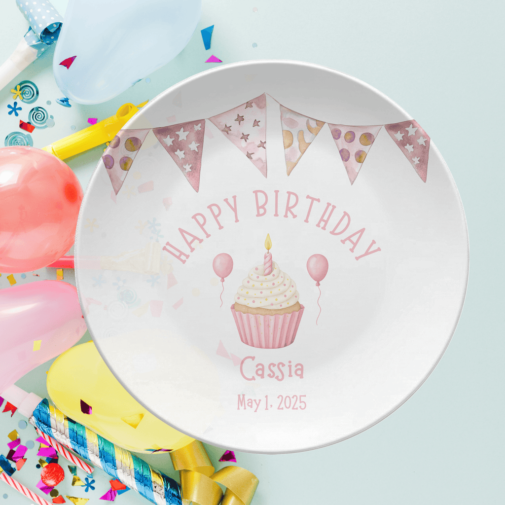 Girl Banner Birthday Plate by Lil Plate Shop