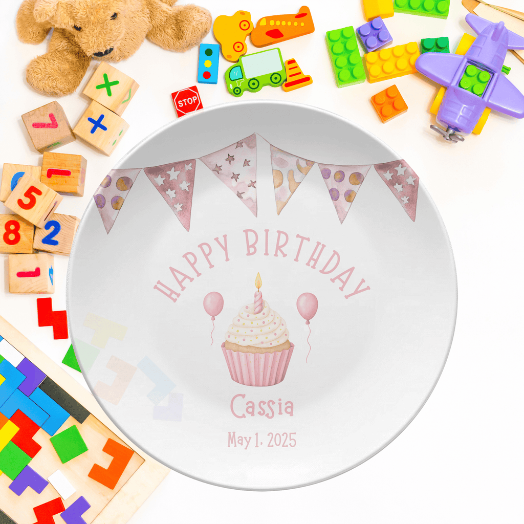 Girl Banner Birthday Plate by Lil Plate Shop