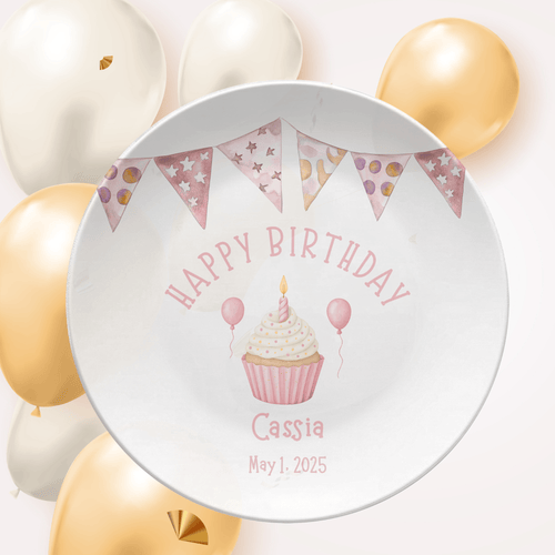 Girl Banner Birthday Plate by Lil Plate Shop