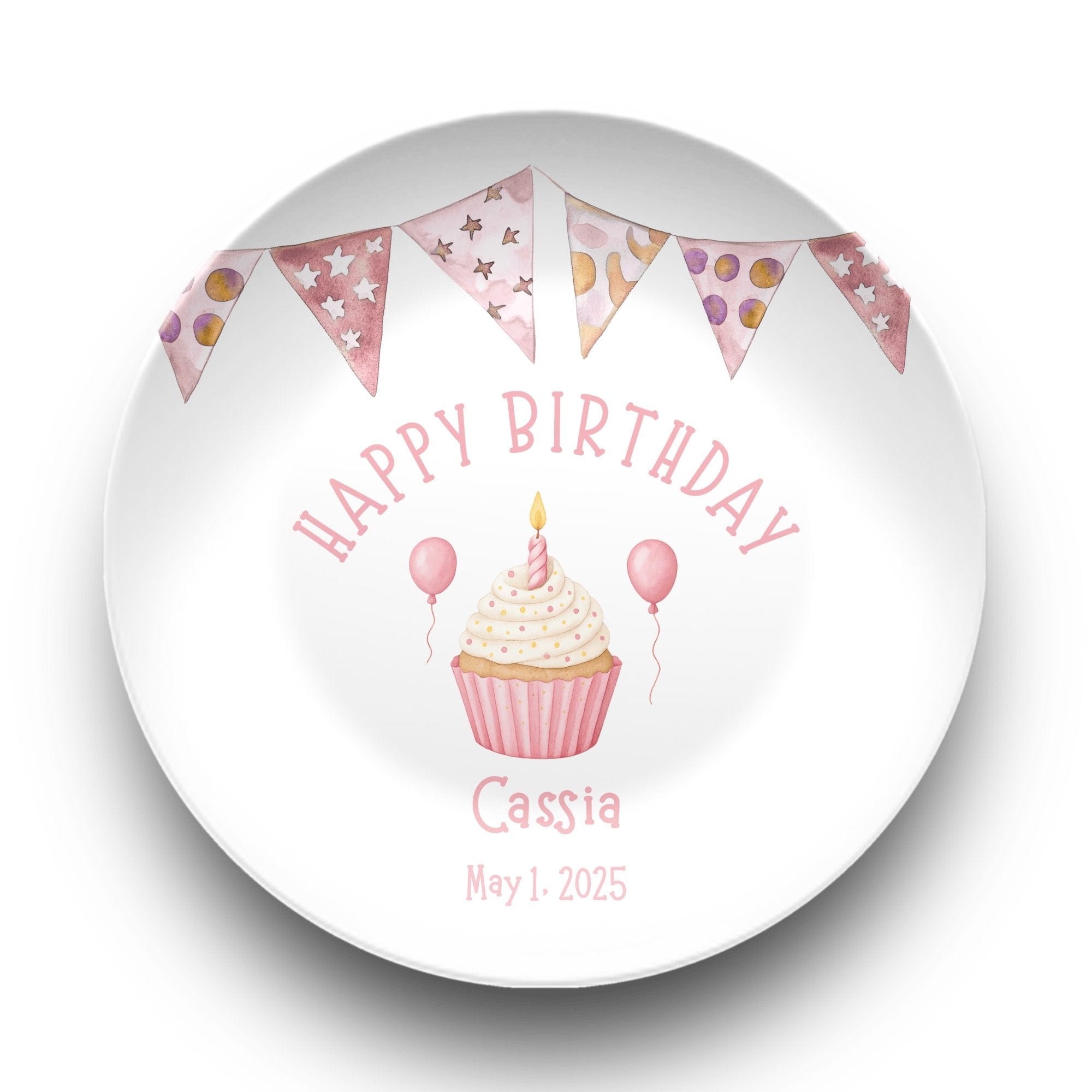 Girl Banner Birthday Plate by Lil Plate Shop