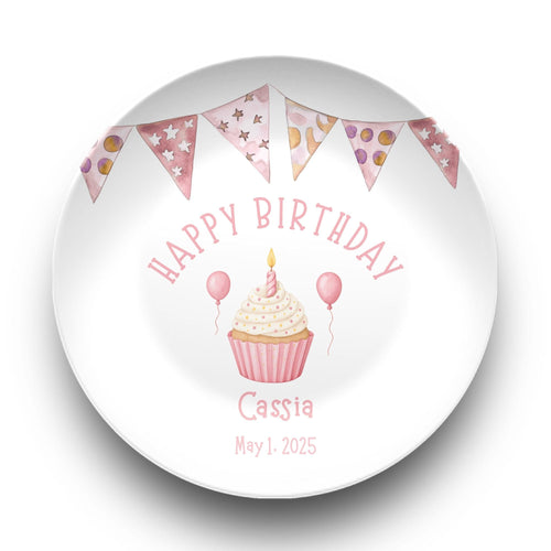 Girl Banner Birthday Plate by Lil Plate Shop