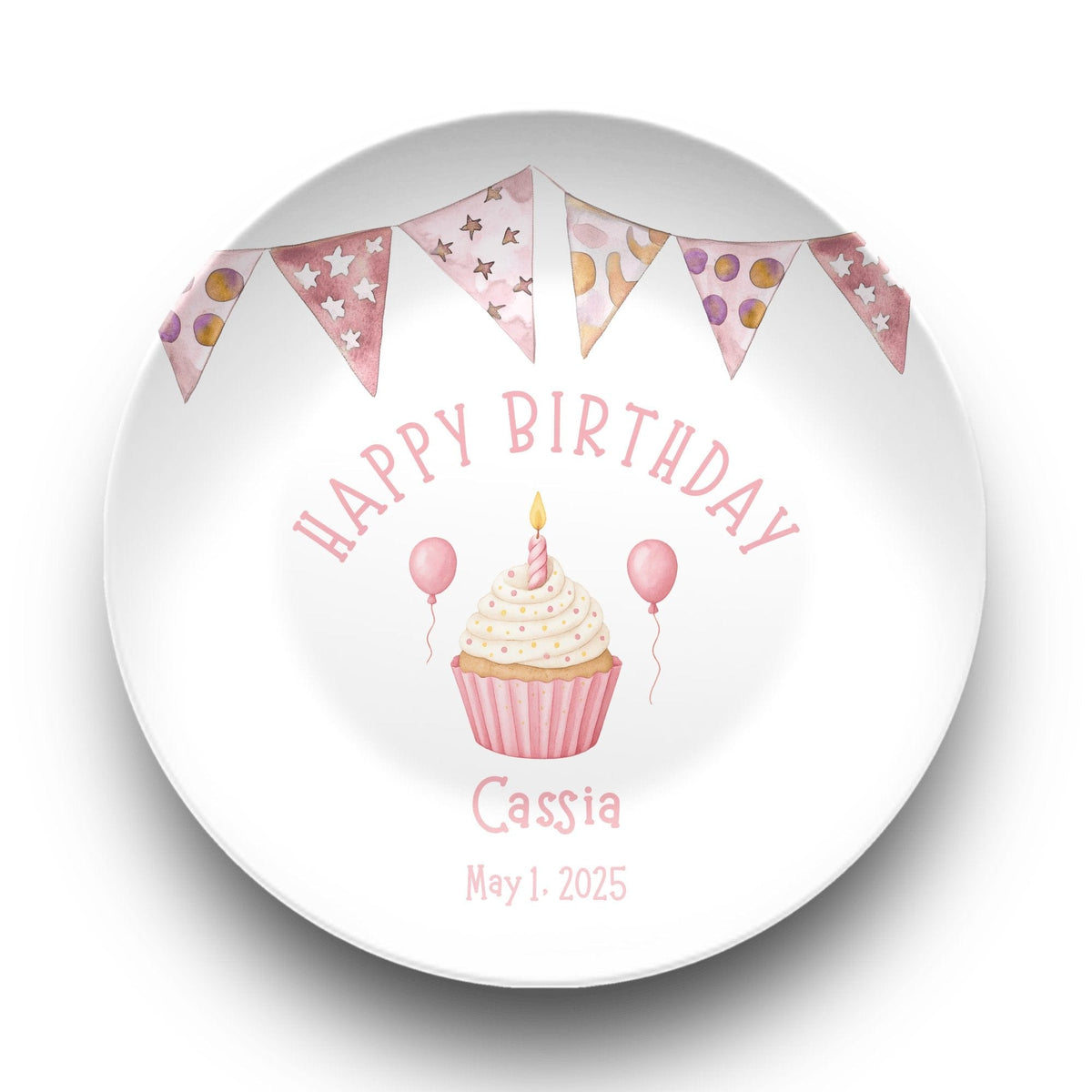 Girl Banner Birthday Plate by Lil Plate Shop