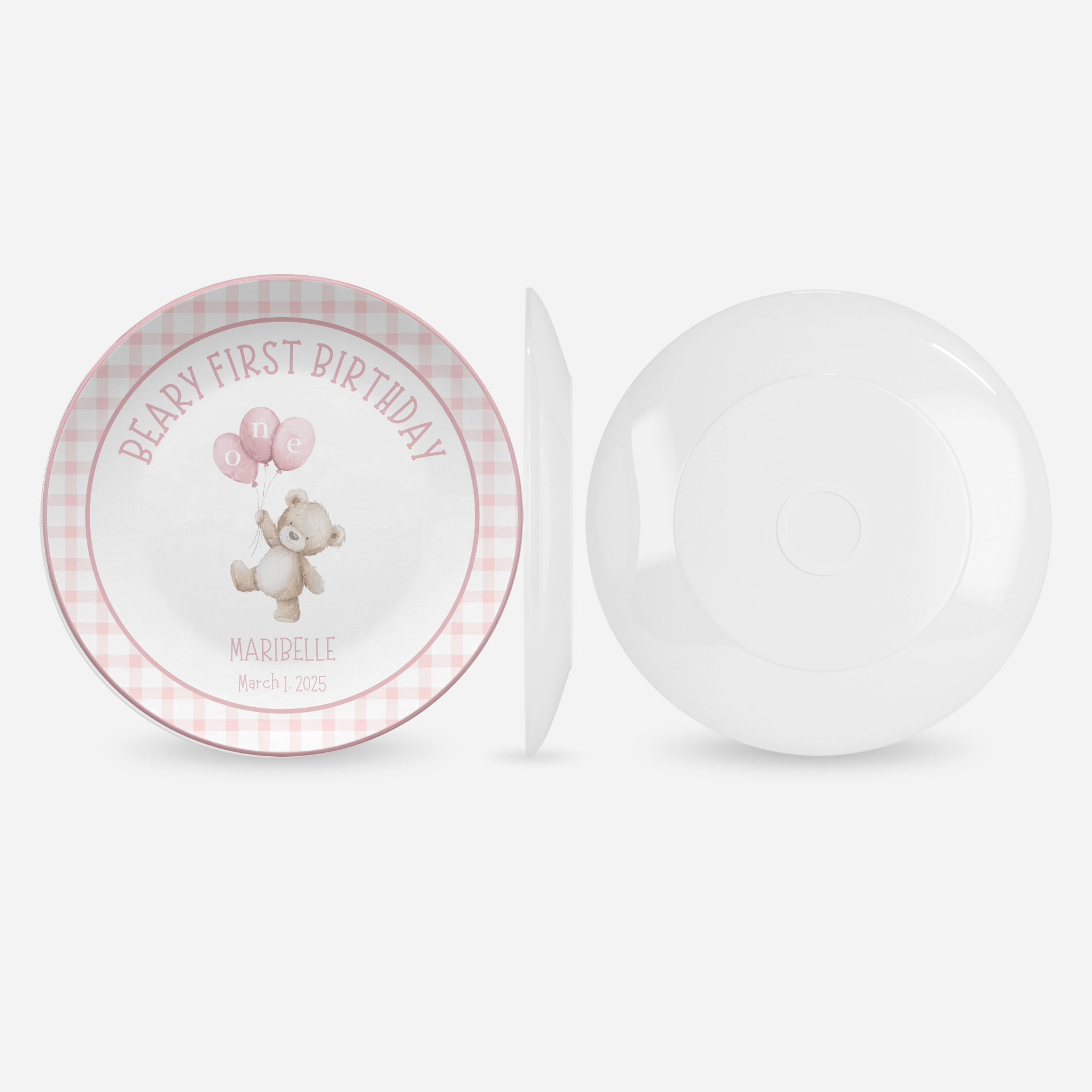 Girl Beary First Birthday Plate by Lil Plate Shop