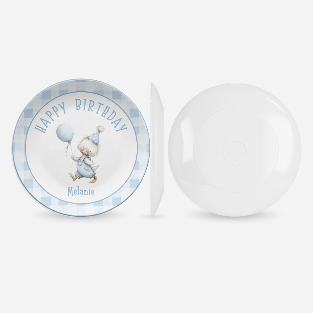 Goose Balloon Gingham Plate by Lil Plate Shop