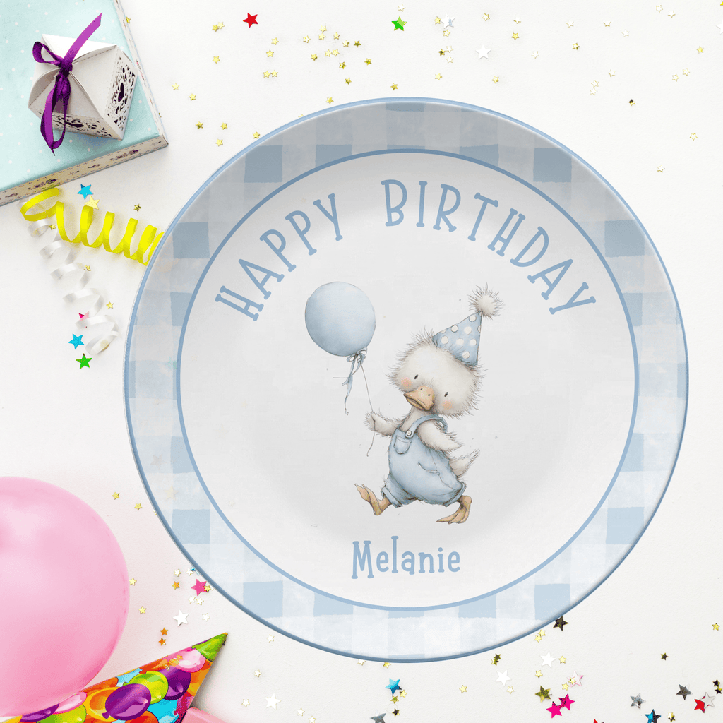 Goose Balloon Gingham Plate by Lil Plate Shop