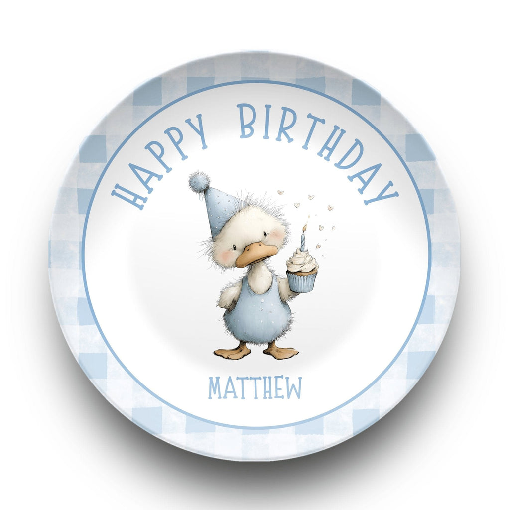 Goose Cupcake Gingham Plate by Lil Plate Shop