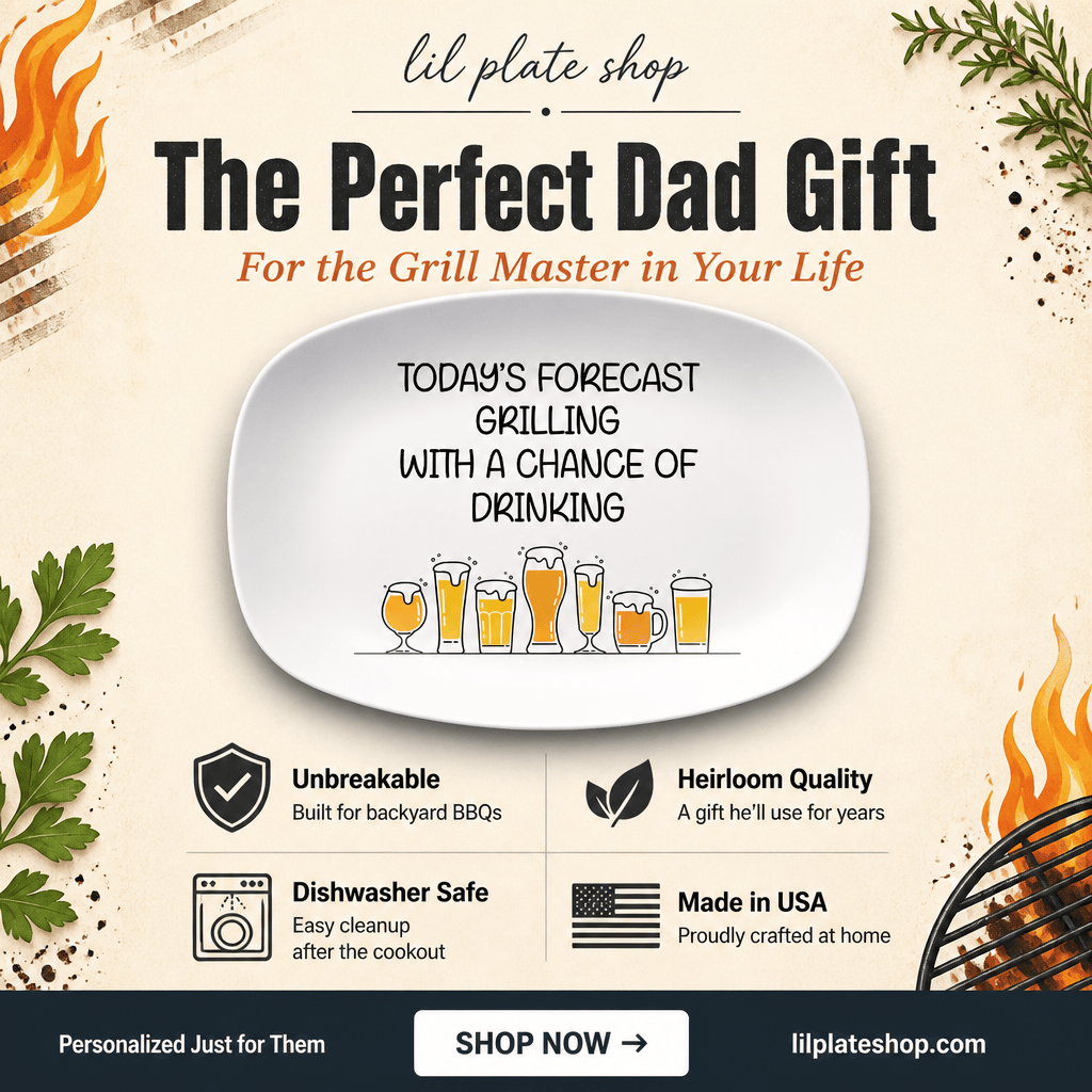 Grilling and Drinking Serving Platter by Lil Plate Shop