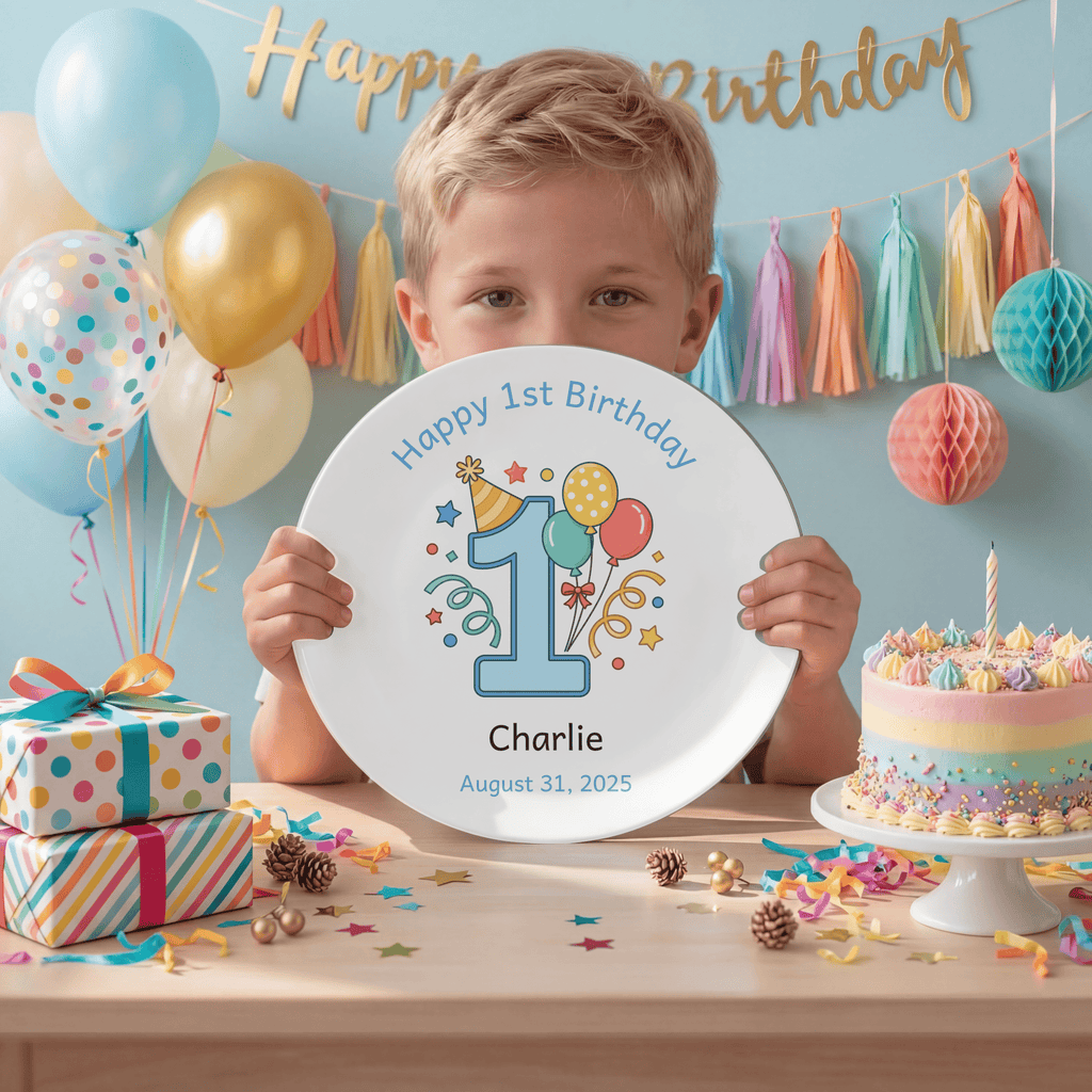 Happy 1st Birthday Balloon Plate by Lil Plate Shop