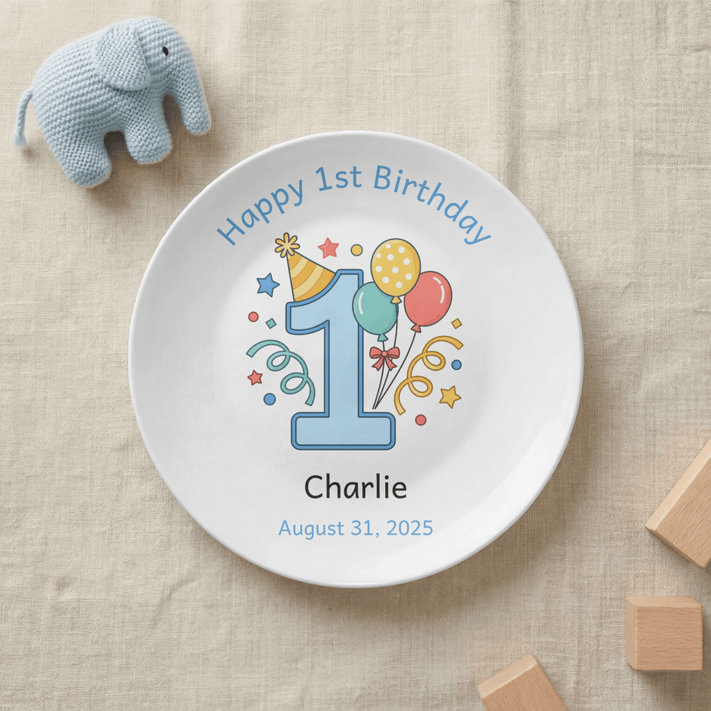 Happy 1st Birthday Balloon Plate by Lil Plate Shop