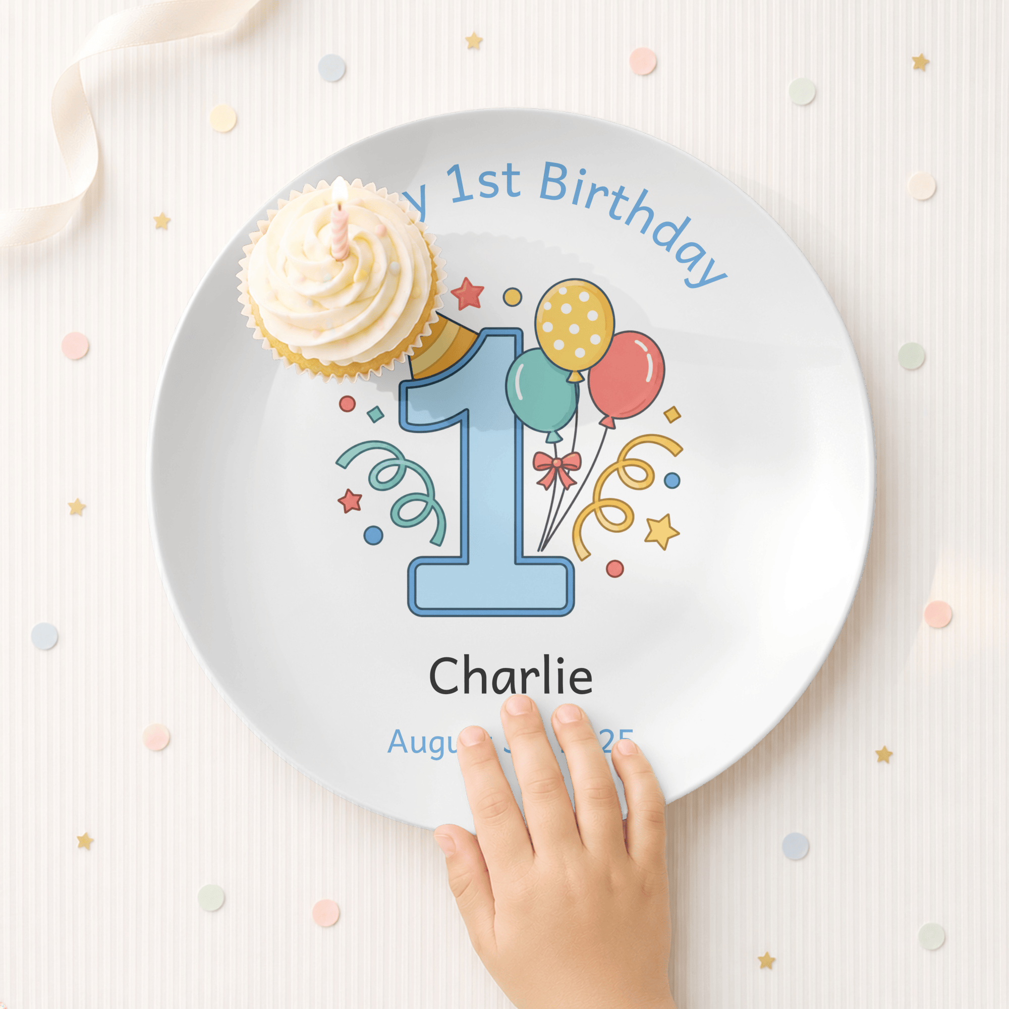 Happy 1st Birthday Balloon Plate by Lil Plate Shop