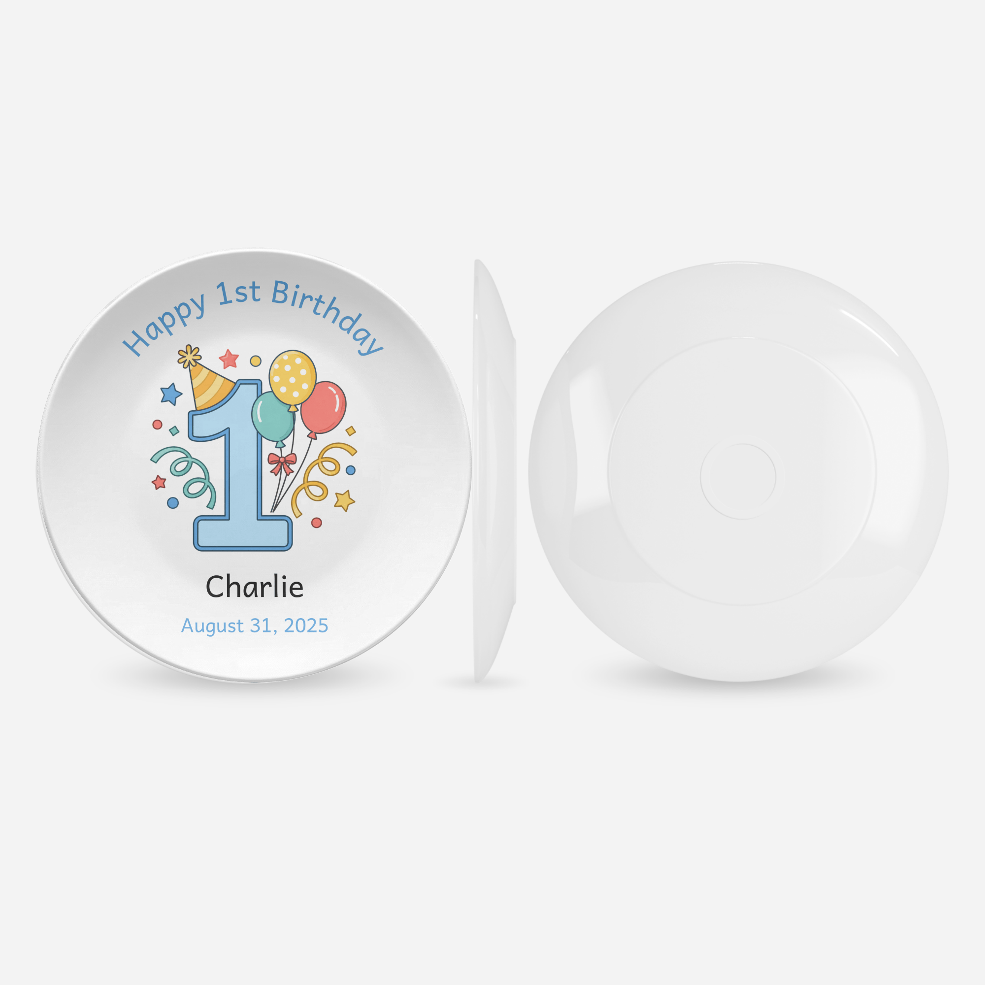 Happy 1st Birthday Balloon Plate Plate by Lil Plate Shop