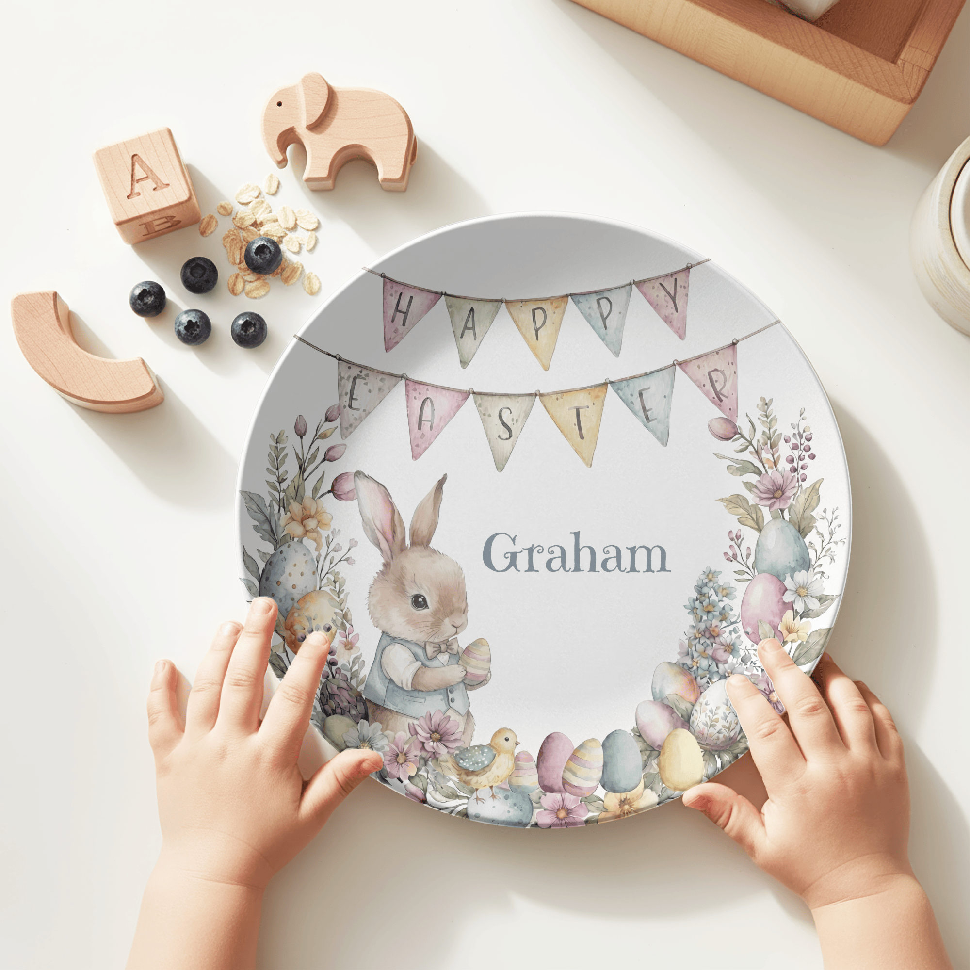 Happy Easter Name Plate by Lil Plate Shop