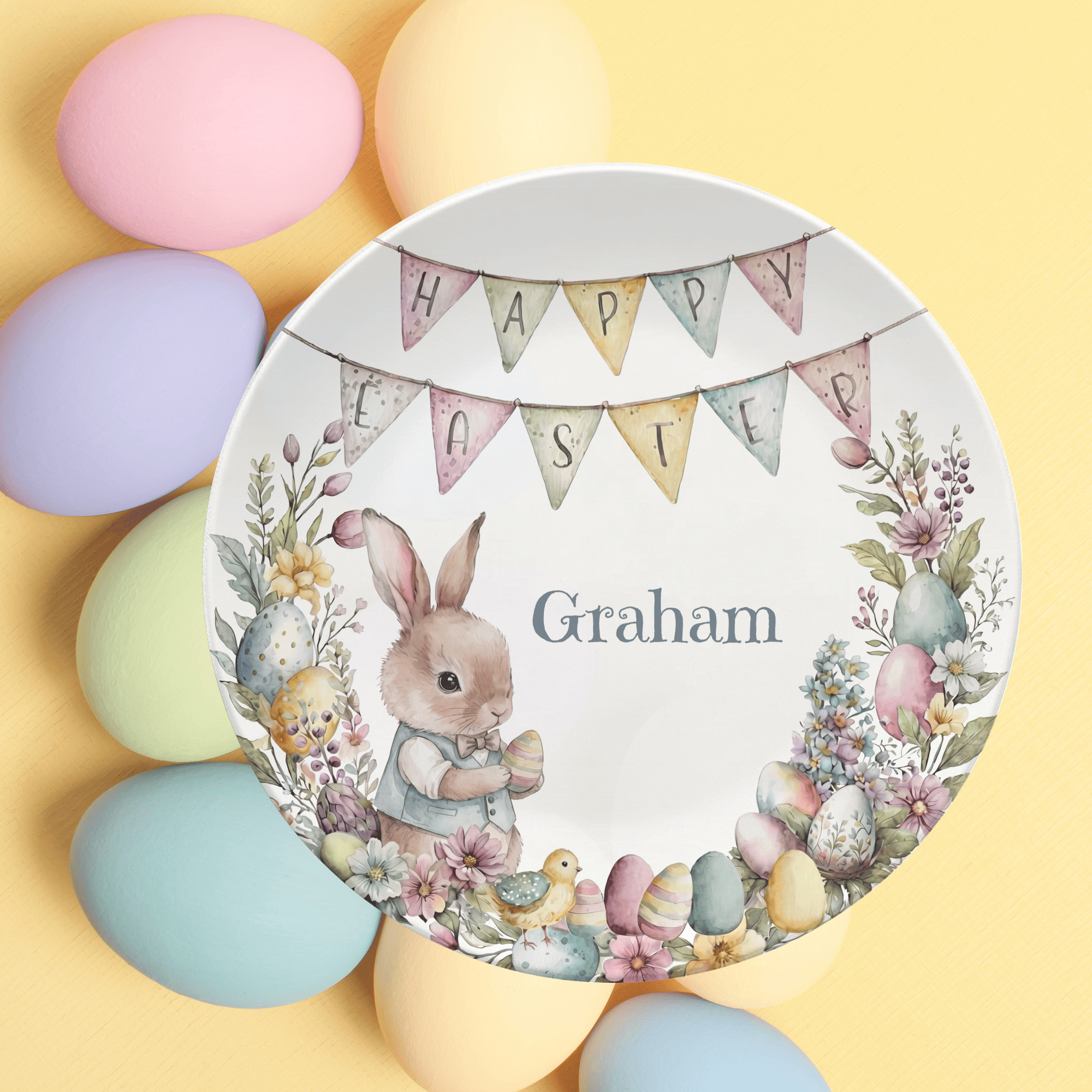 Happy Easter Name Plate by Lil Plate Shop