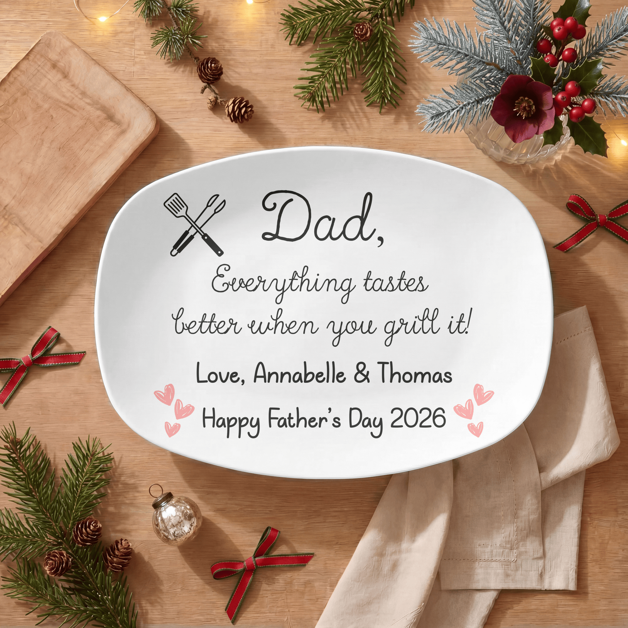 Happy Father's Day Grilling Platter by Lil Plate Shop