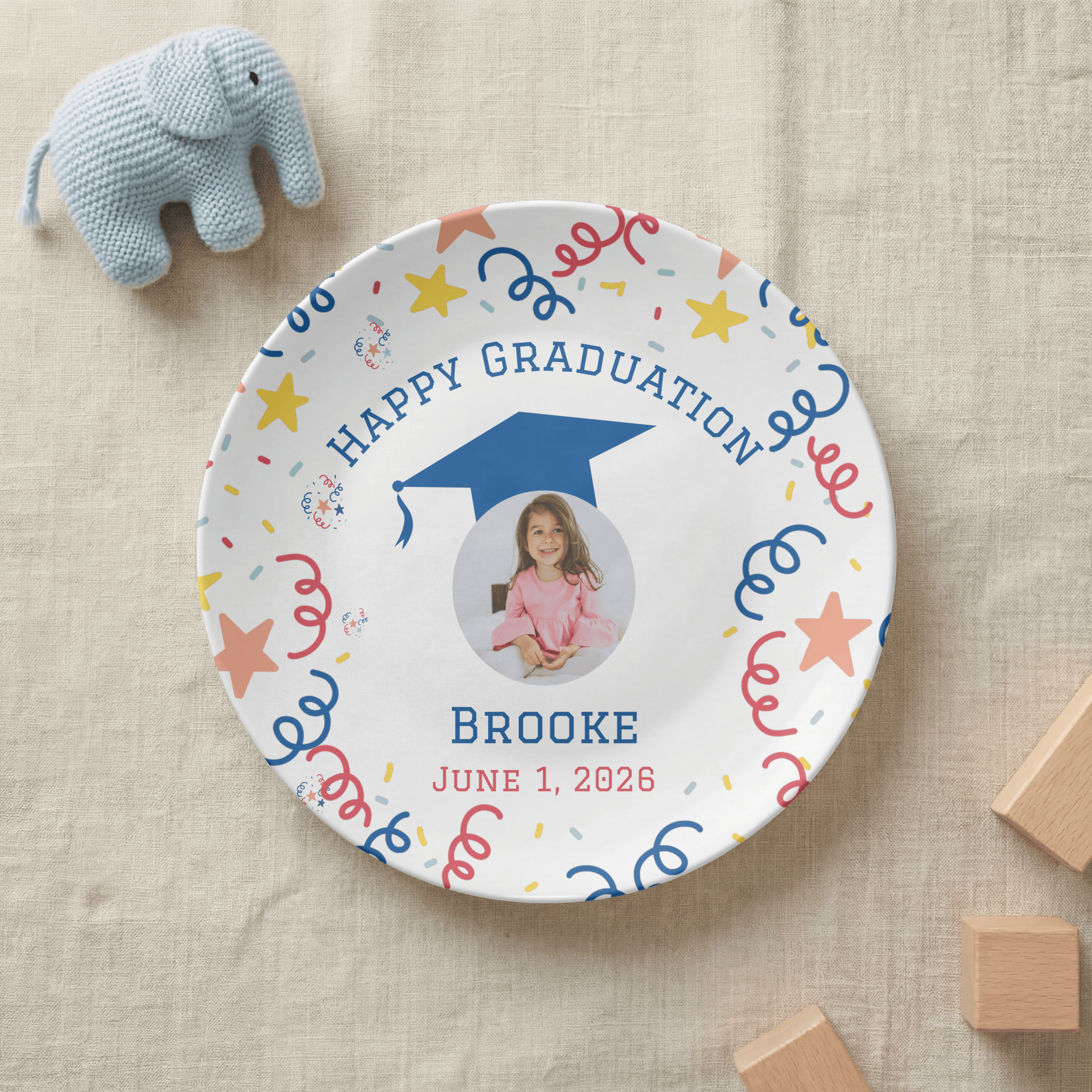Happy Graduation Plate with Photo by Lil Plate Shop