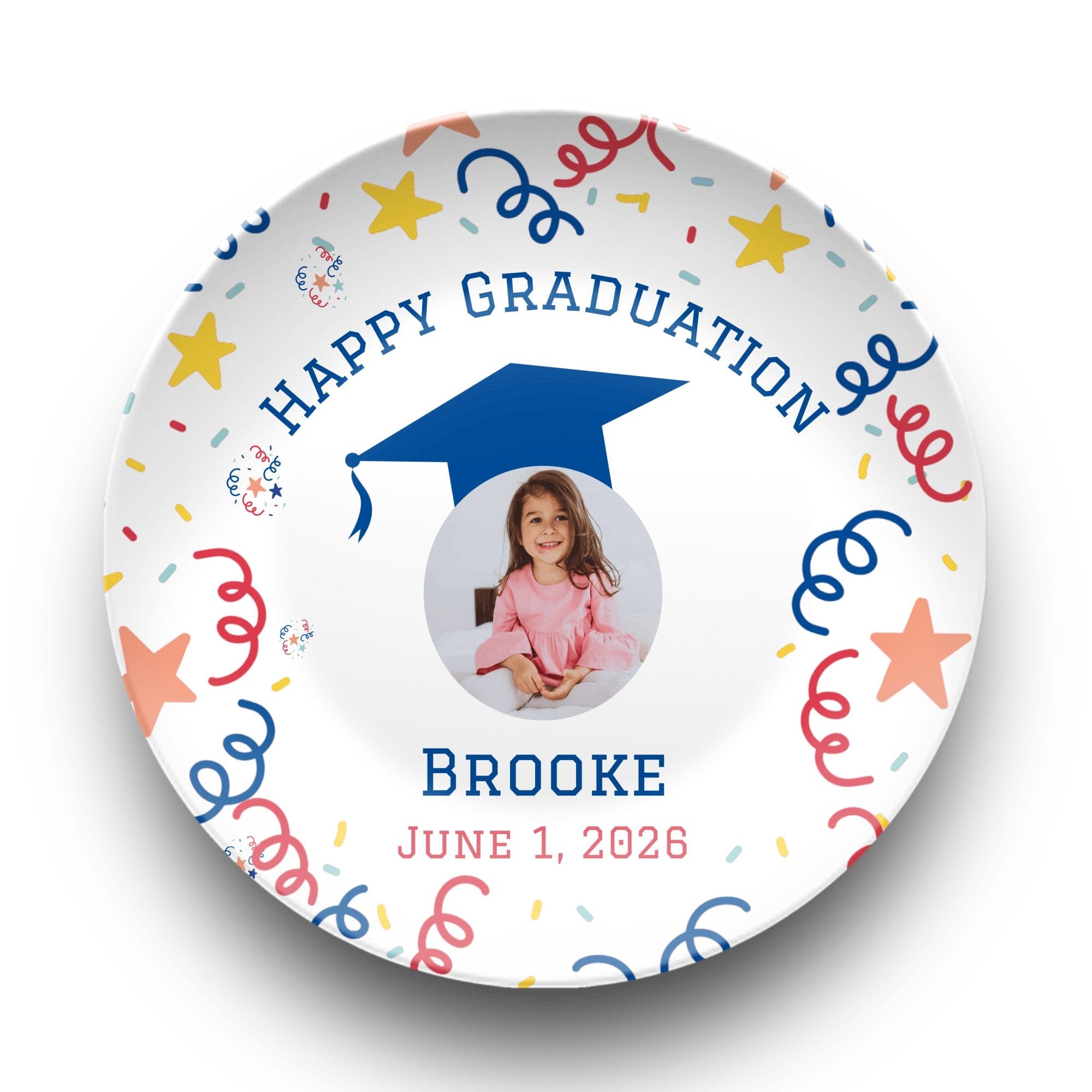 Happy Graduation Plate with Photo by Lil Plate Shop