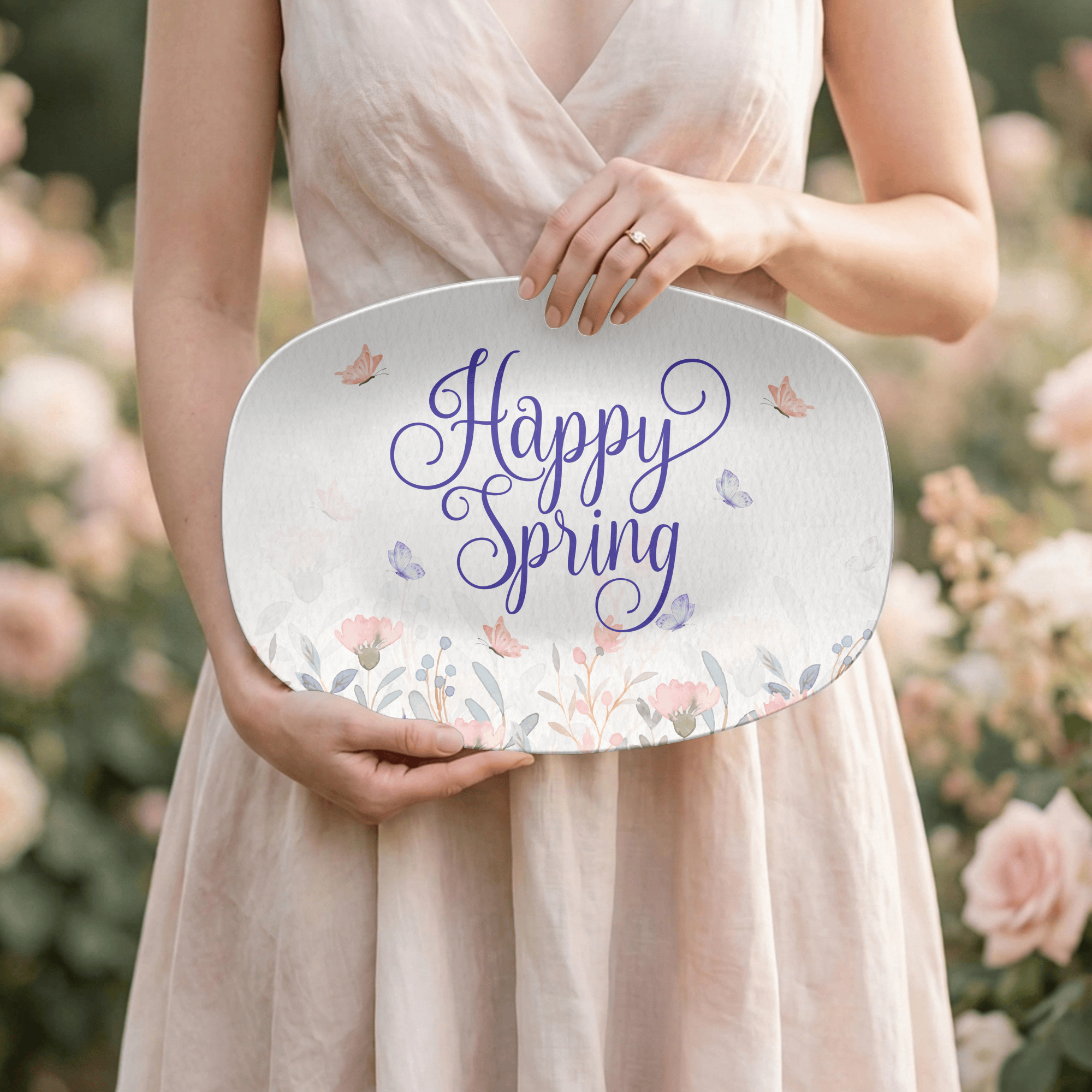 Happy Spring Serving Platter by Lil Plate Shop