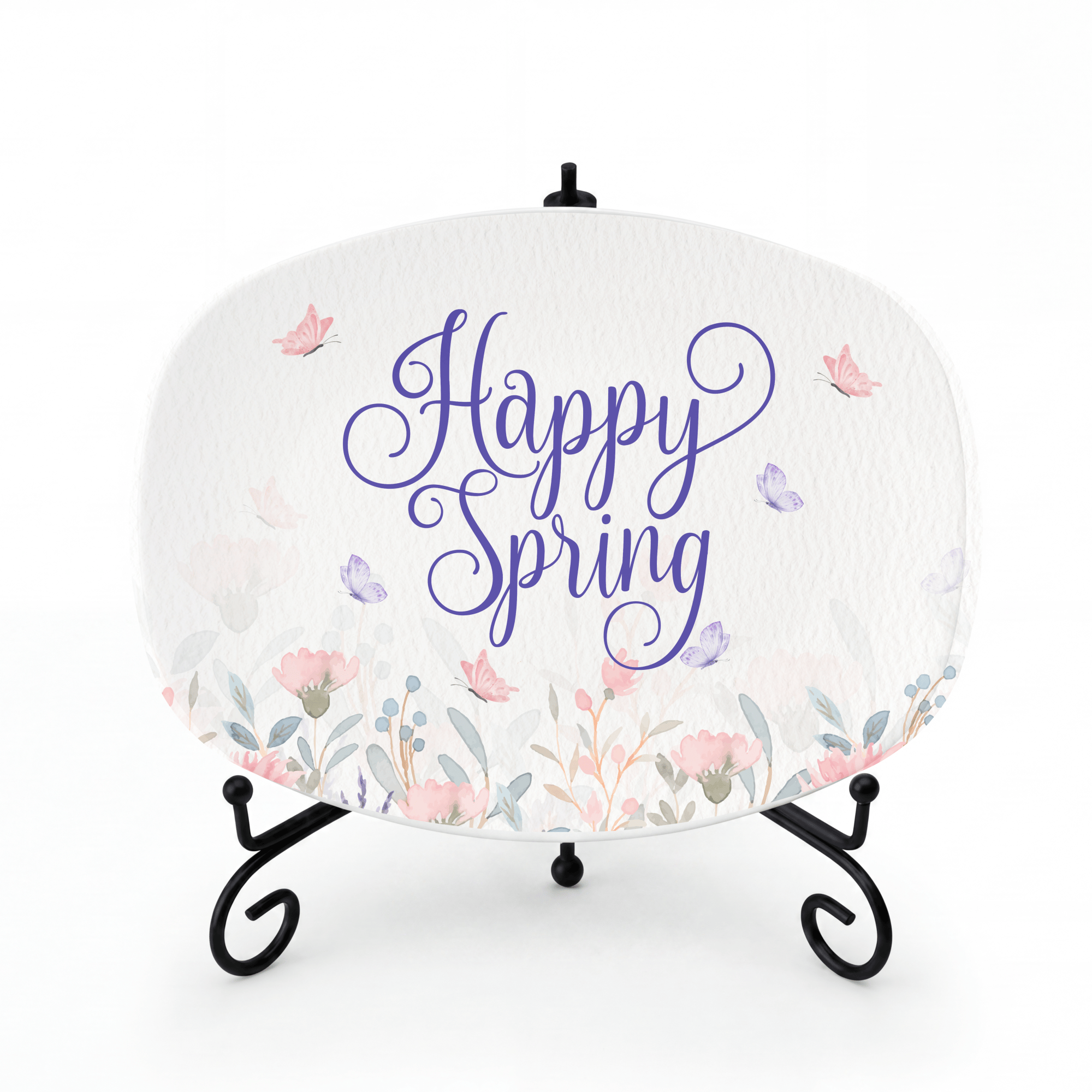 Happy Spring Serving Platter Platter + Stand + Gift Box by Lil Plate Shop