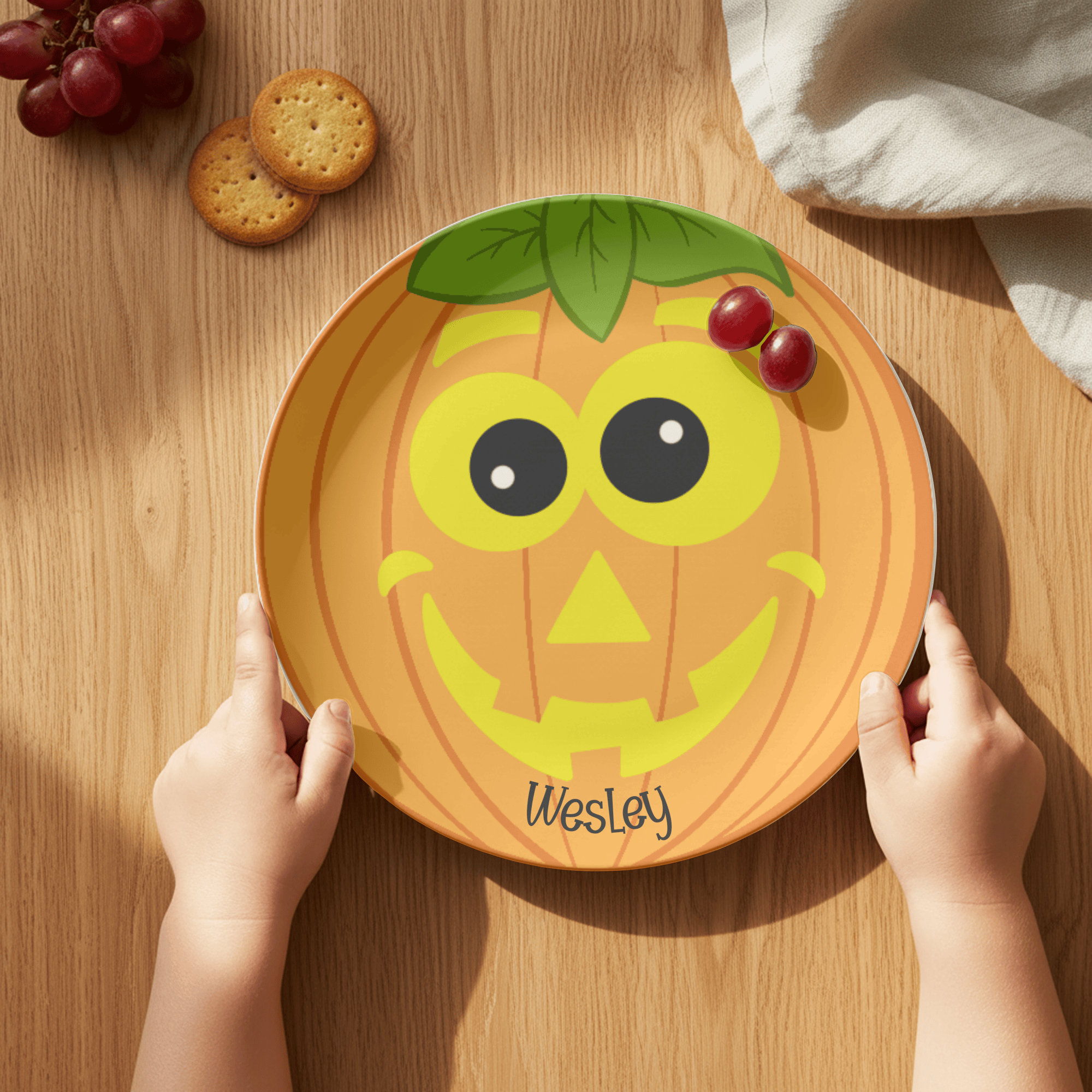 Jack-o'-Lantern Face Plate by Lil Plate Shop