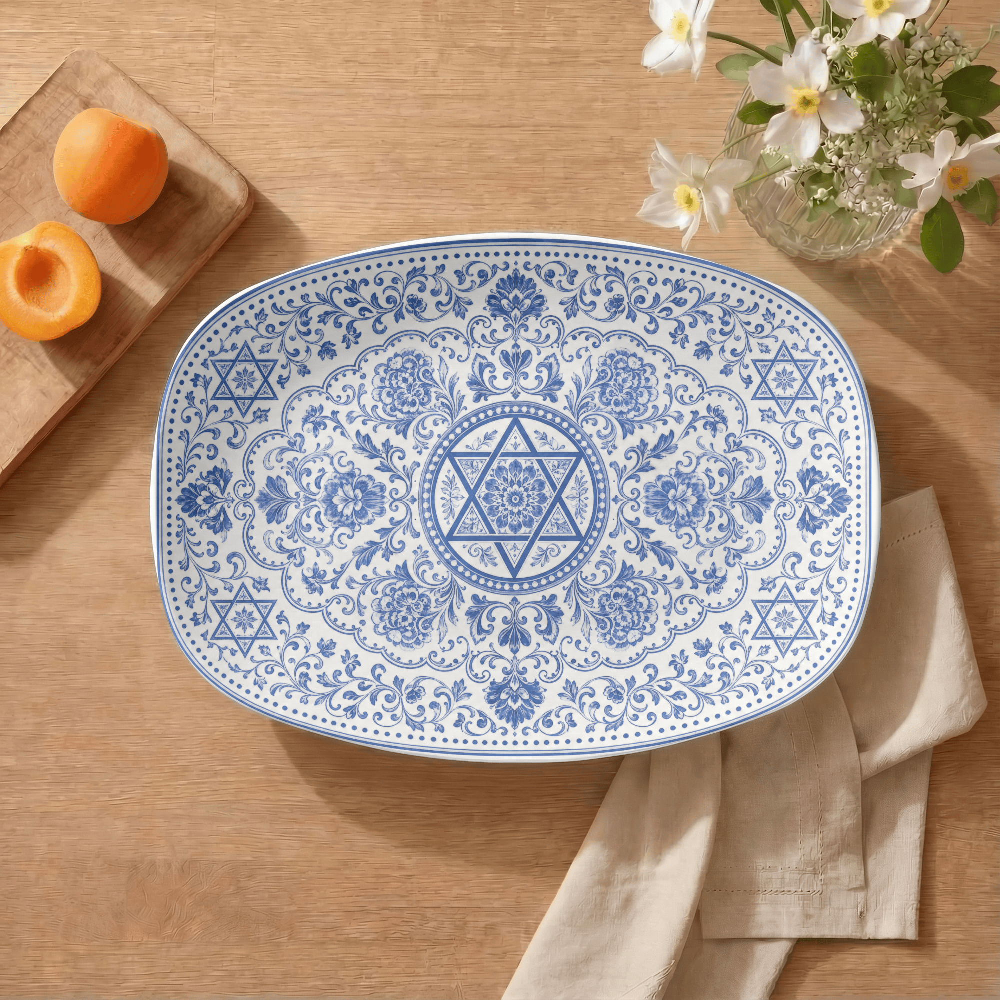 Judaica Oval Platter by Lil Plate Shop