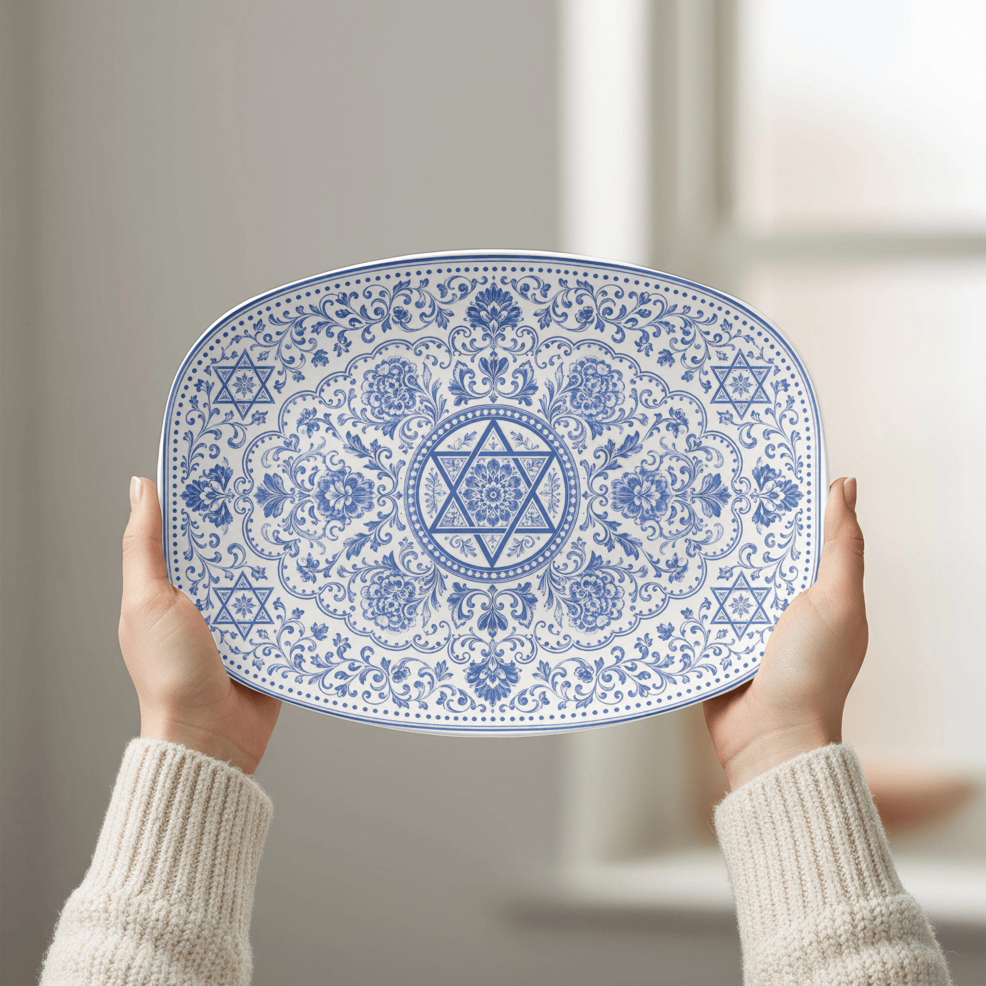 Judaica Oval Platter by Lil Plate Shop