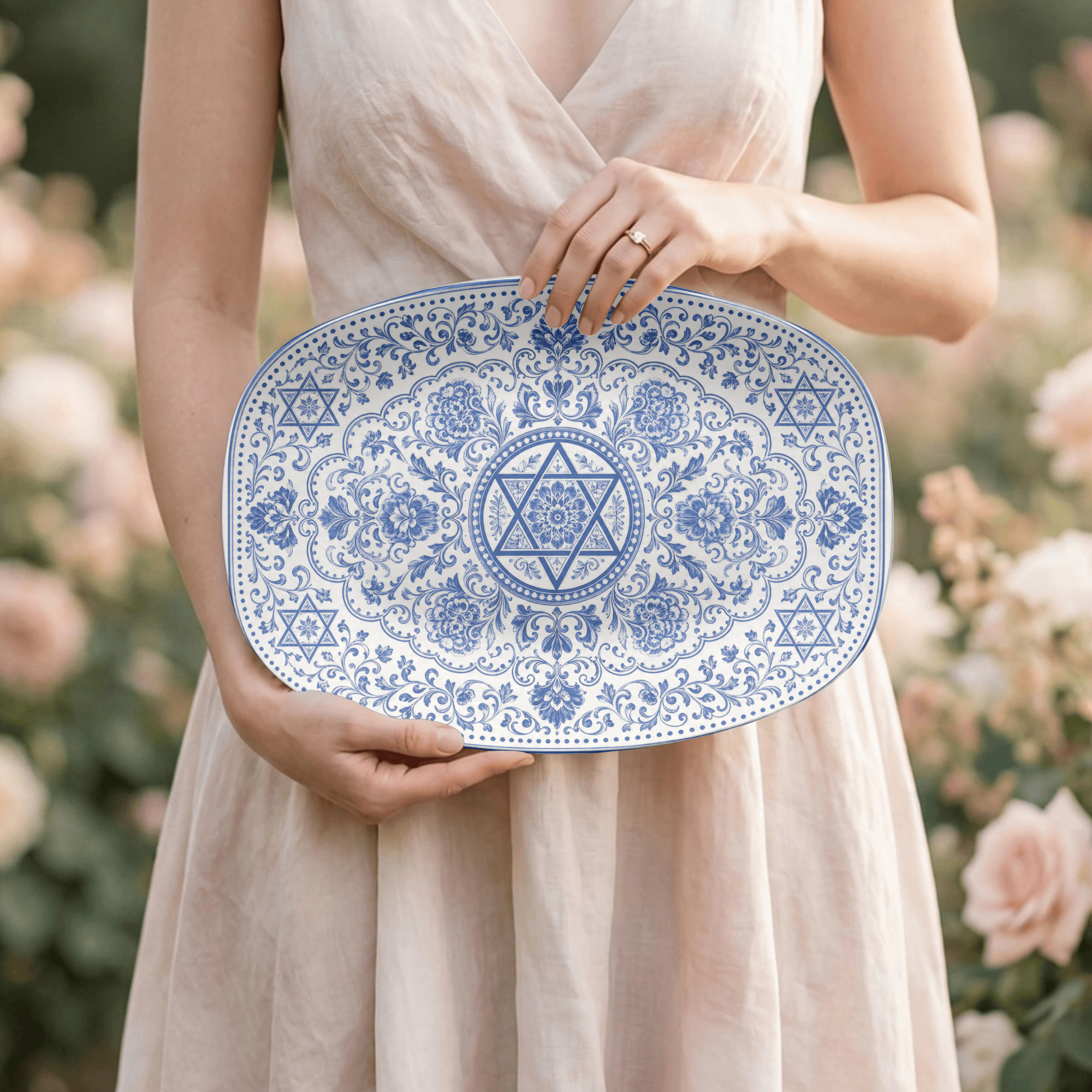 Judaica Oval Platter by Lil Plate Shop