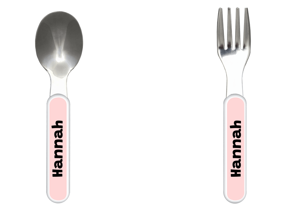 Kids Silverware Fork Spoon Set - Choose Color/Style by Lil Plate Shop
