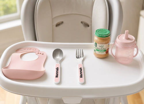 Kids Silverware Fork Spoon Set - Choose Color/Style by Lil Plate Shop