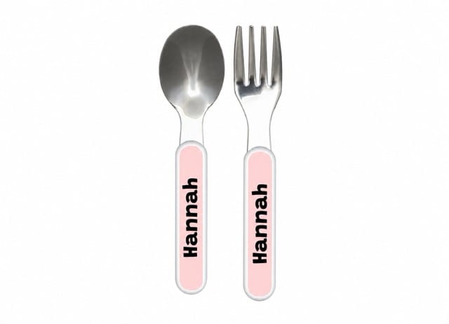 Kids Silverware Fork Spoon Set - Choose Color/Style by Lil Plate Shop