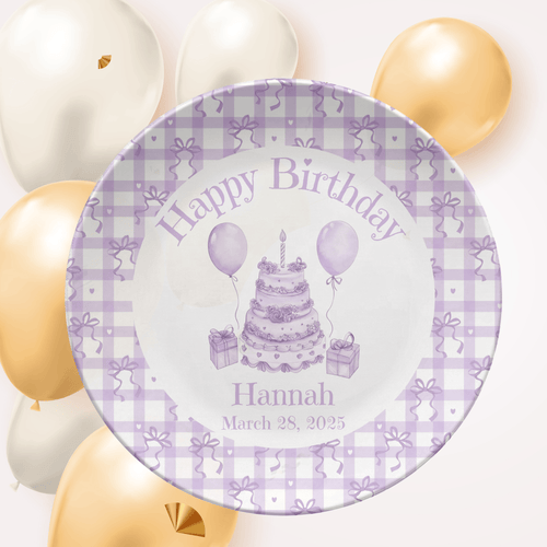 Lavender Coquette Birthday Plate by Lil Plate Shop