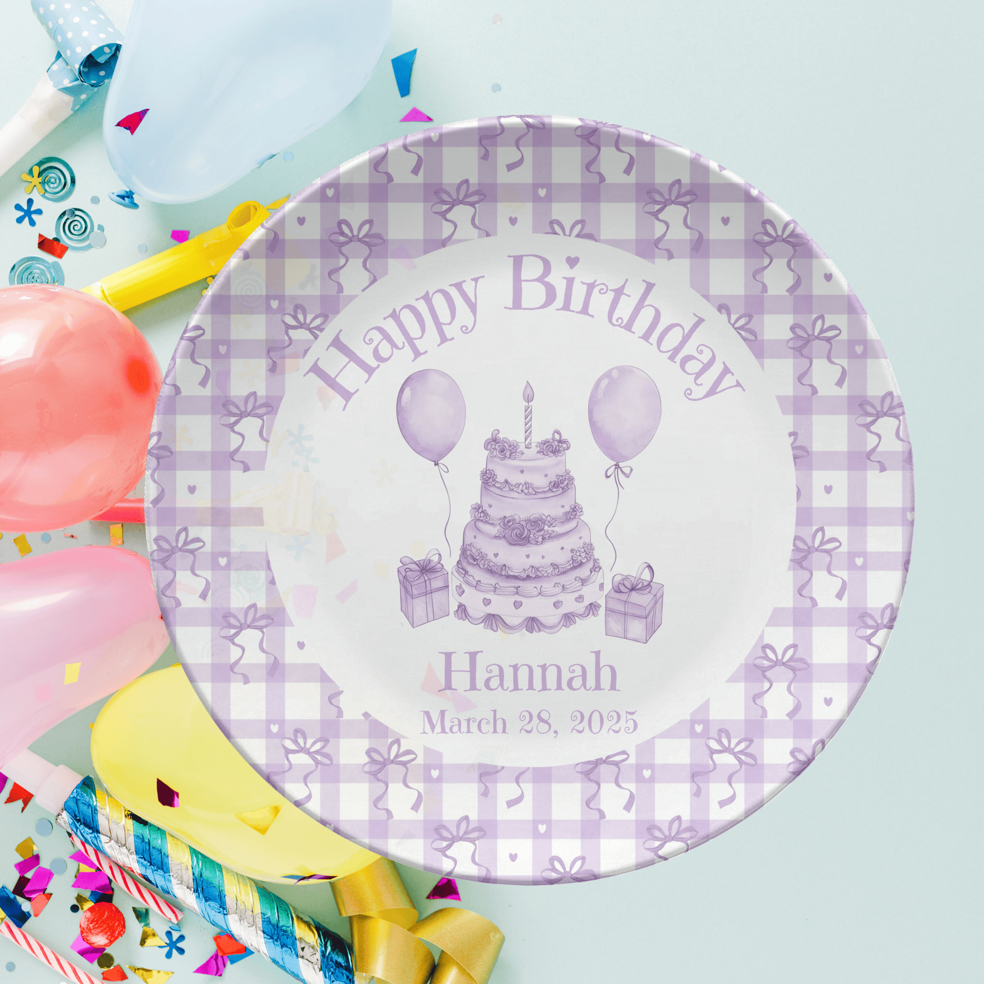 Lavender Coquette Birthday Plate by Lil Plate Shop