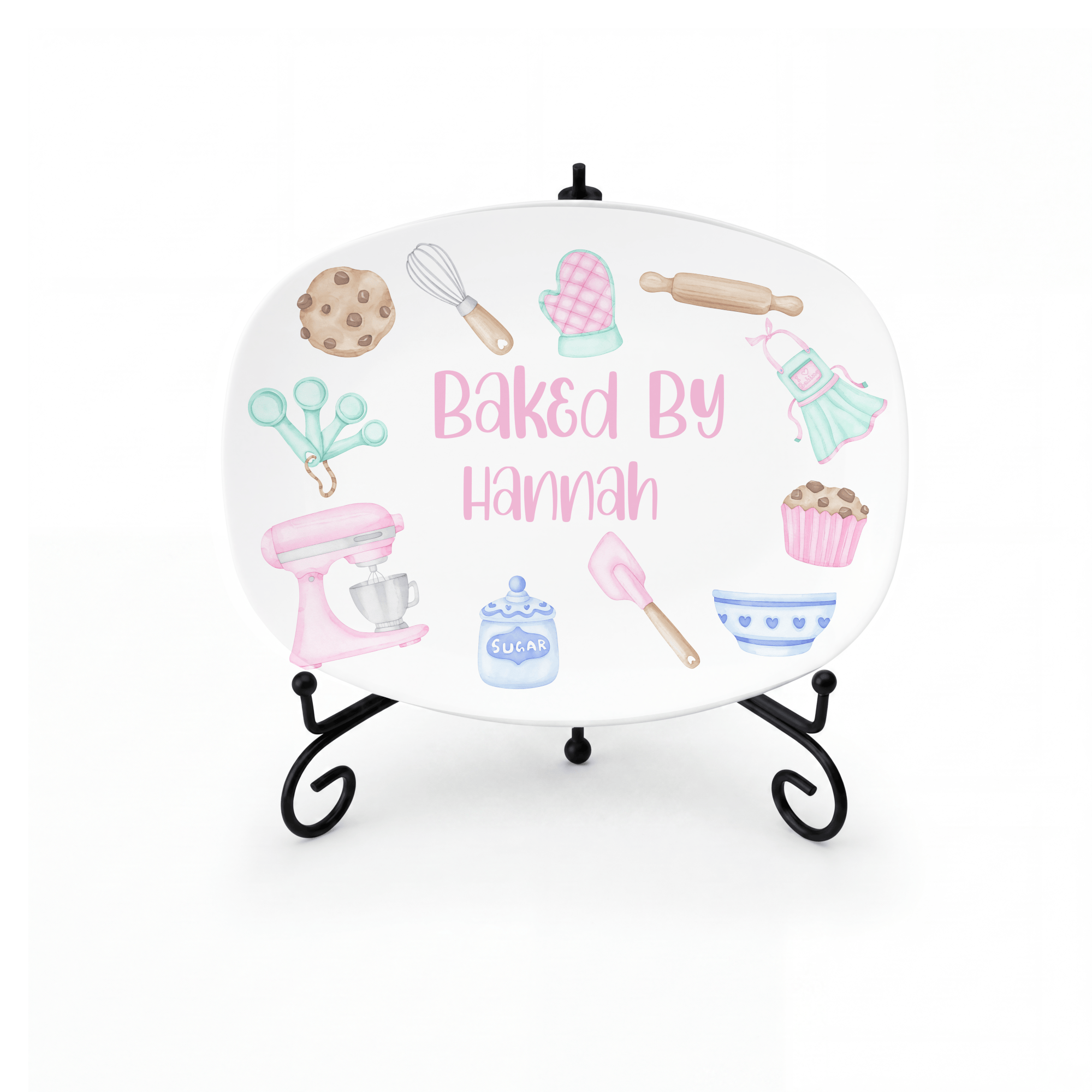Little Girl Baking Platter Platter + Stand + Gift Box by Lil Plate Shop