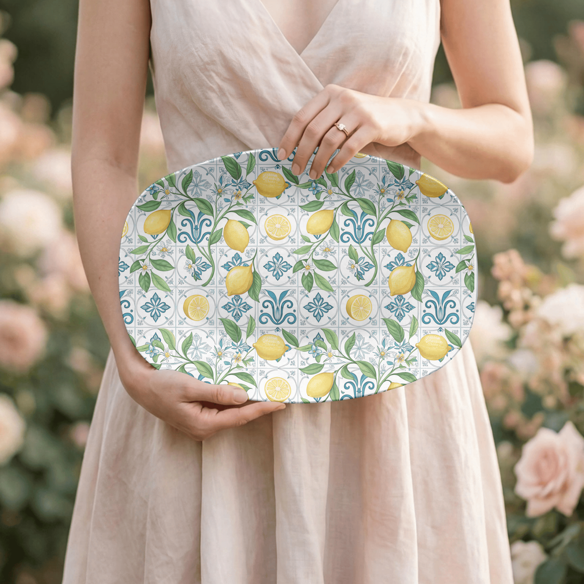 Mediterranean Lemon Serving Platter by Lil Plate Shop