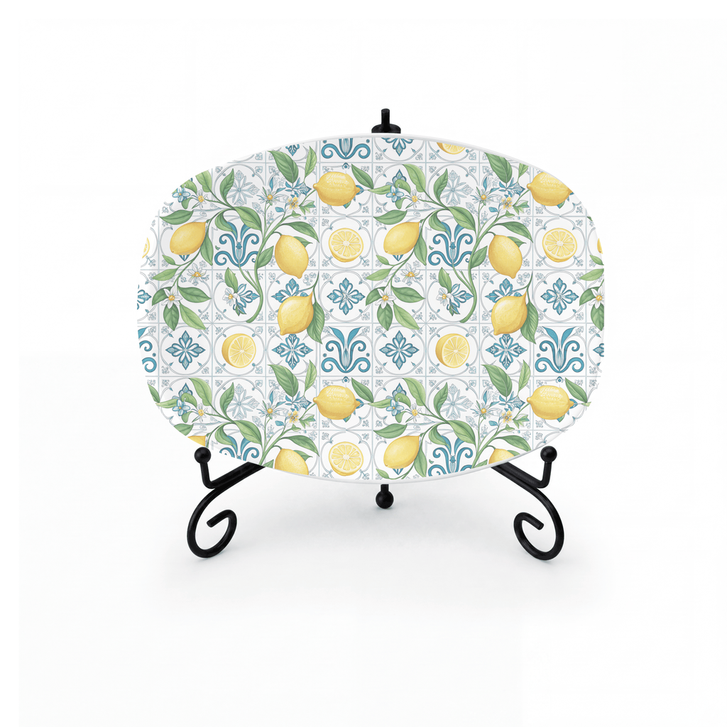 Mediterranean Lemon Serving Platter Platter + Stand + Gift Box by Lil Plate Shop