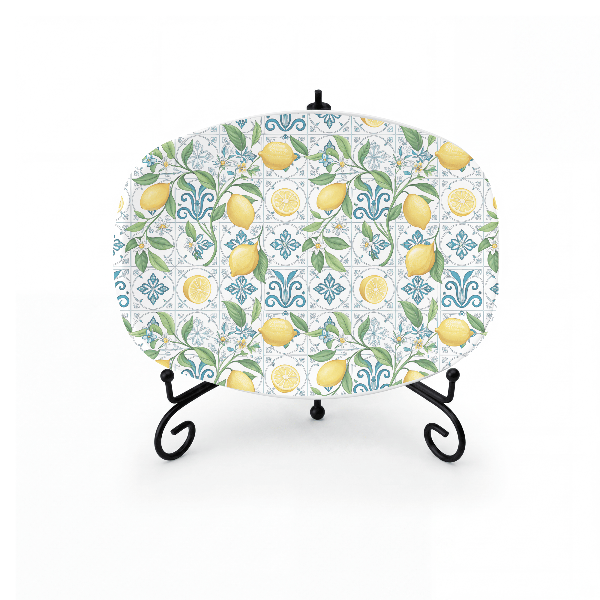 Mediterranean Lemon Serving Platter Platter + Stand + Gift Box by Lil Plate Shop