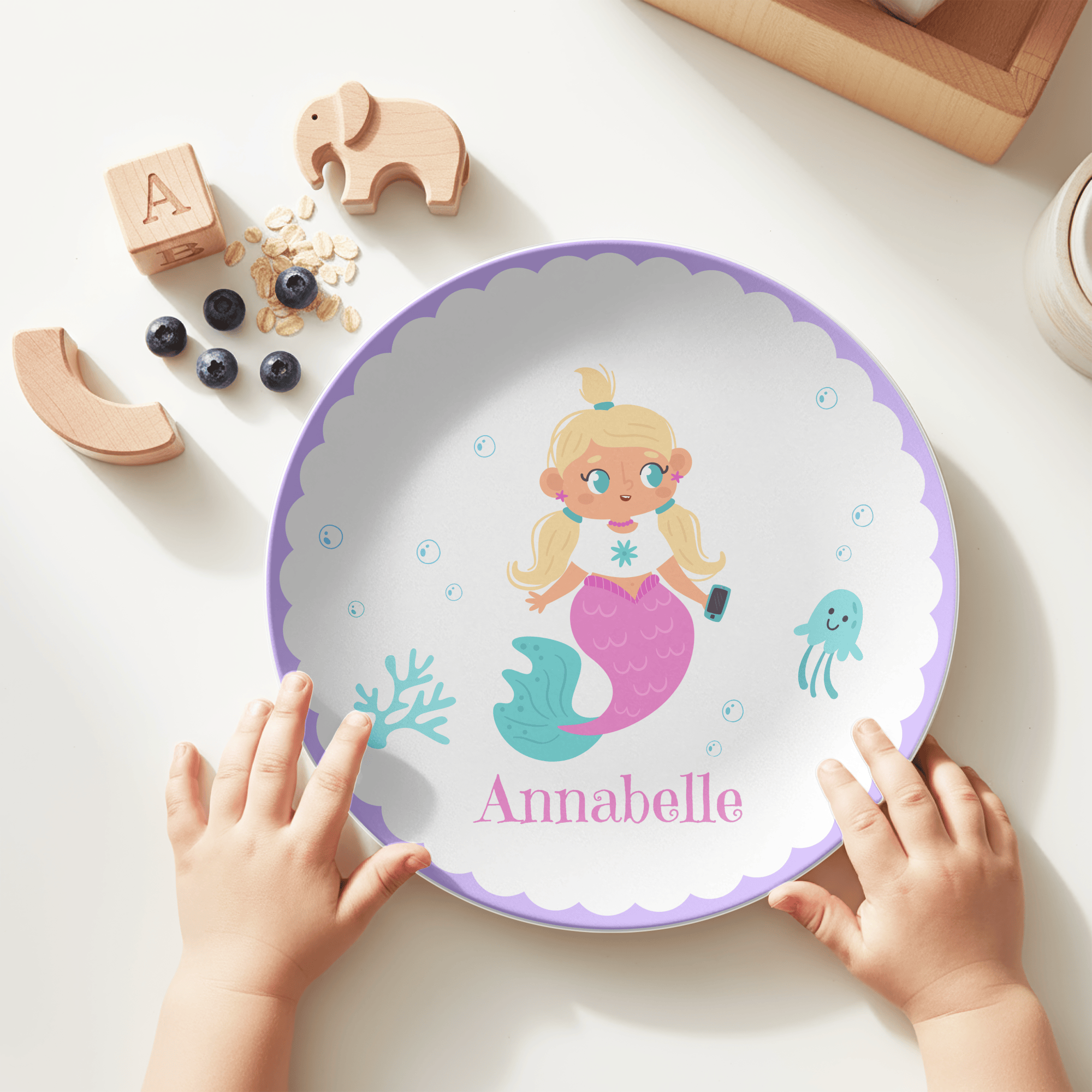 Mermaid Name Plate by Lil Plate Shop