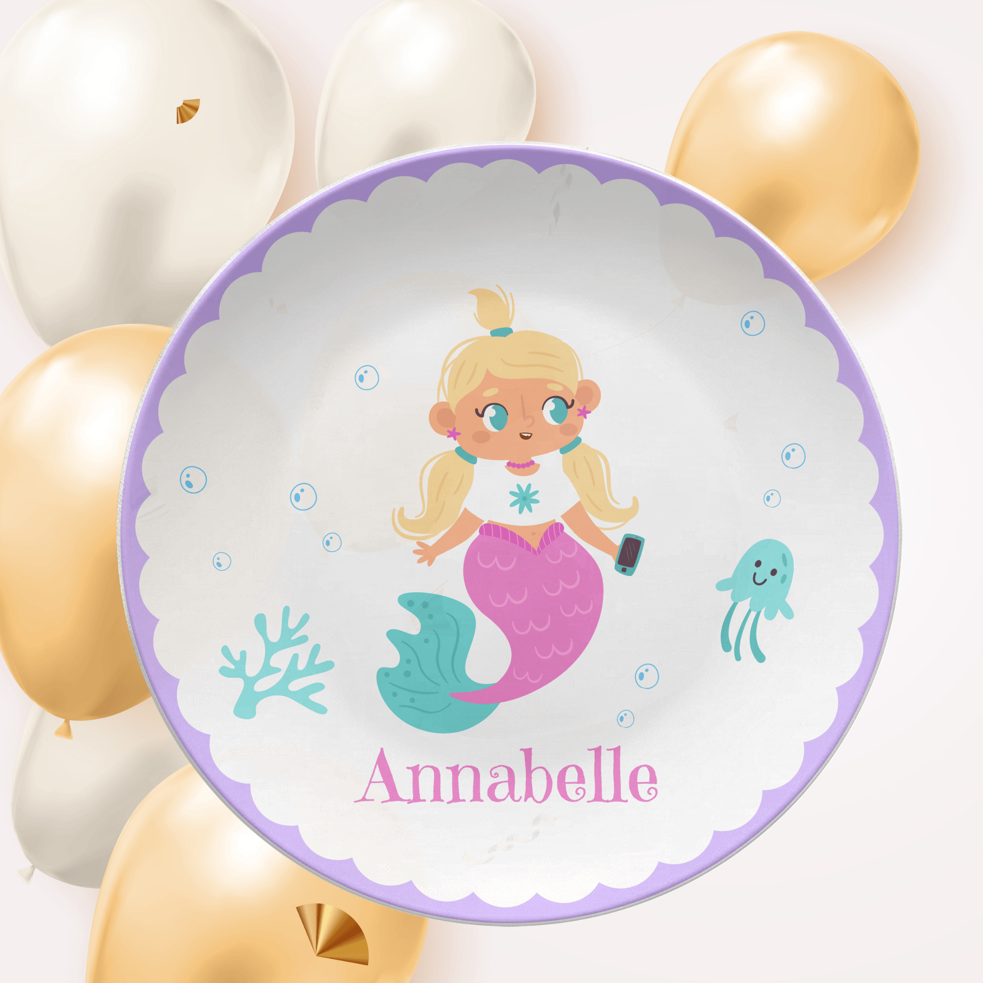 Mermaid Name Plate by Lil Plate Shop
