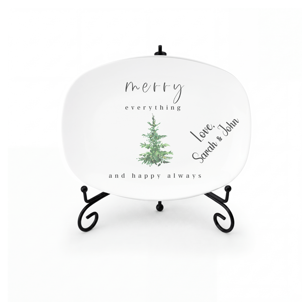Merry Everything Holiday Platter Platter + Stand + Gift Box by Lil Plate Shop