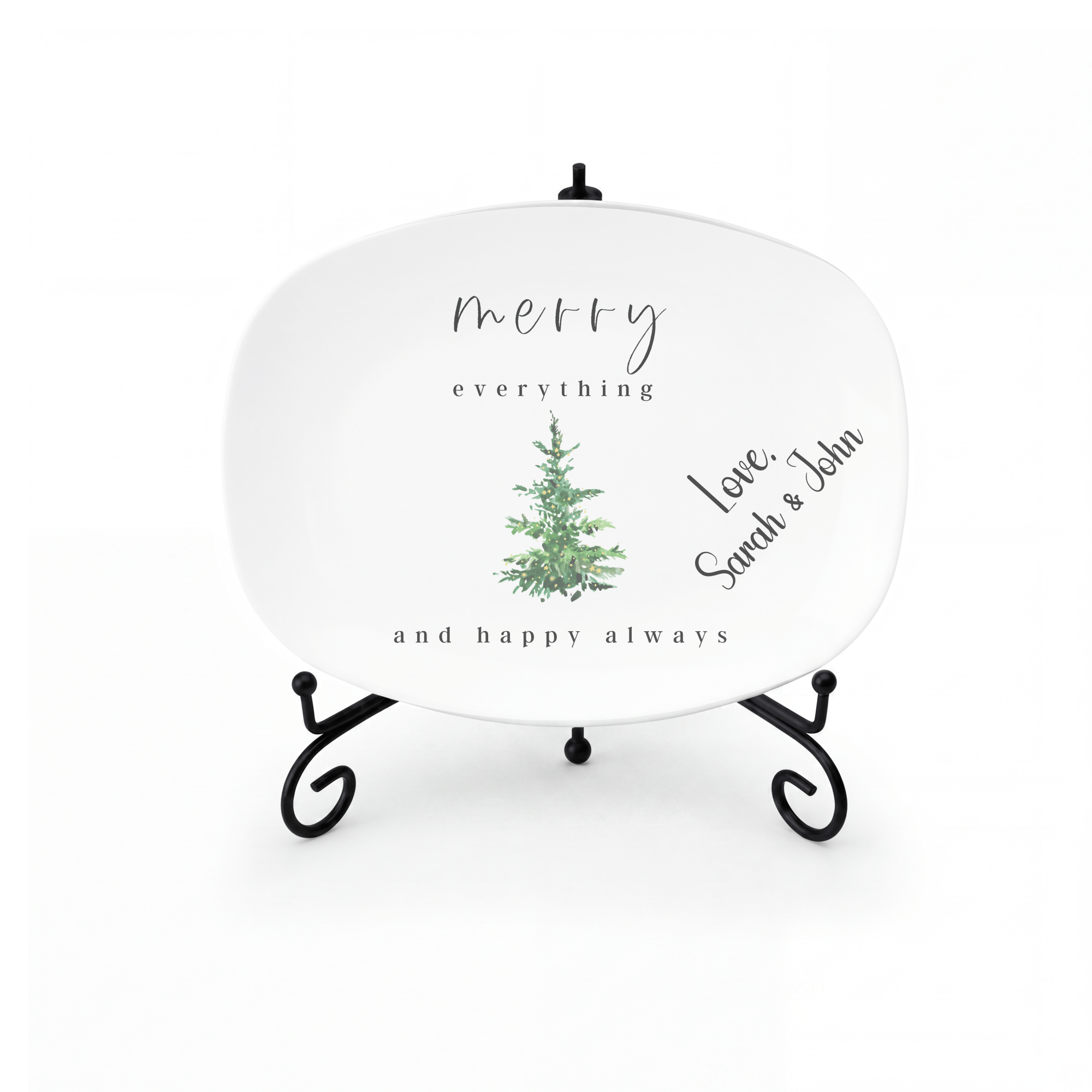Merry Everything Holiday Platter Platter + Stand + Gift Box by Lil Plate Shop