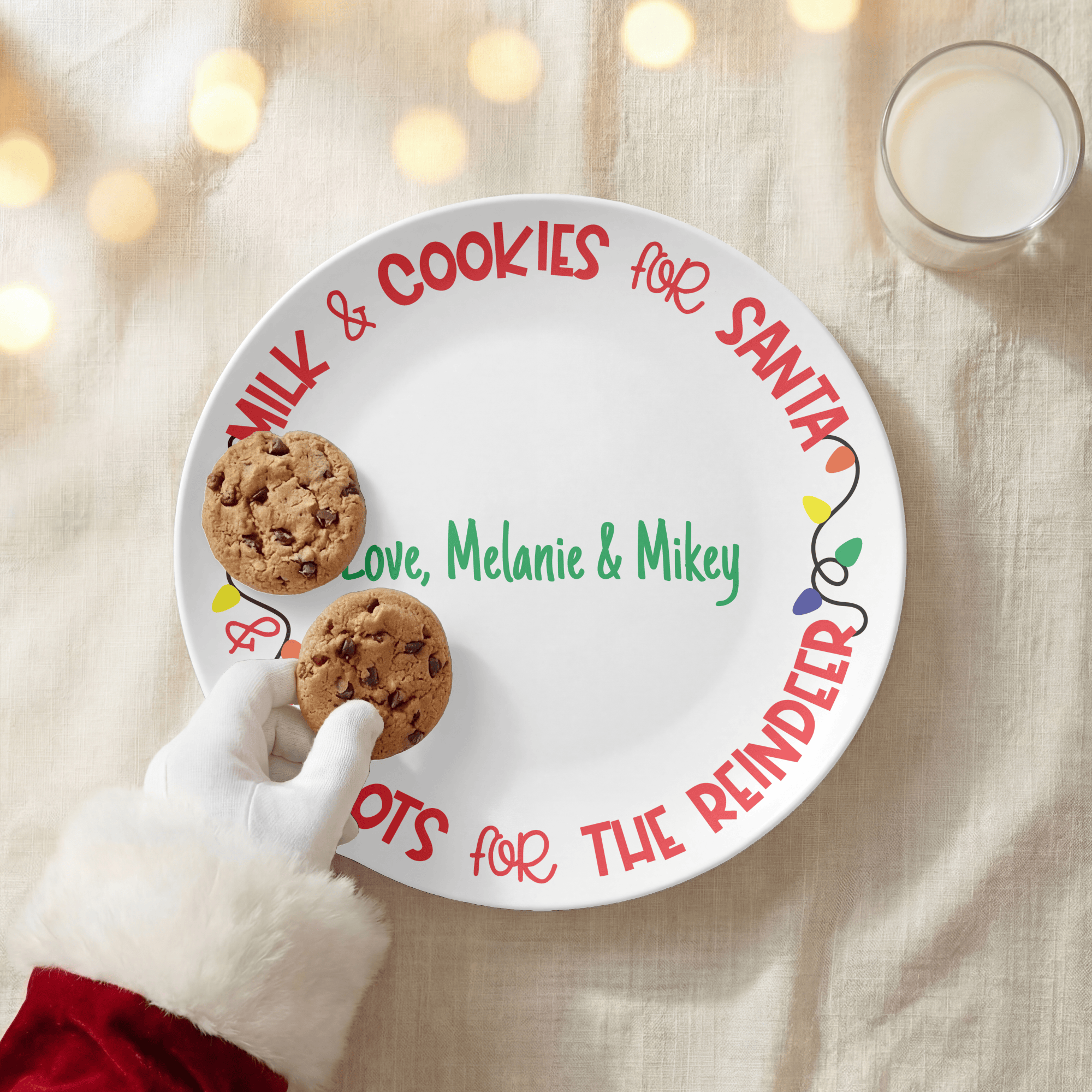 Milk & Cookies Christmas Eve Plate by Lil Plate Shop