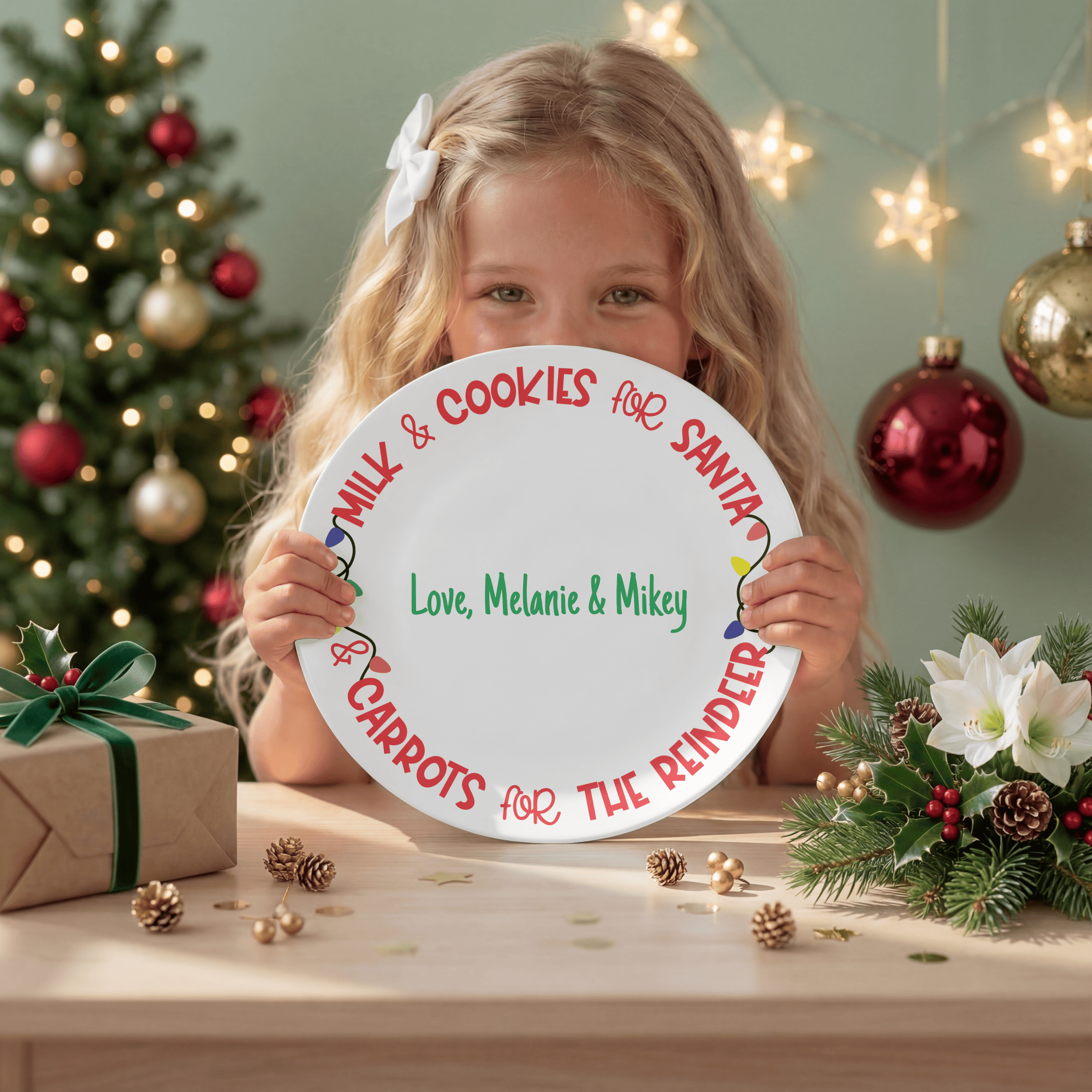 Milk & Cookies Christmas Eve Plate by Lil Plate Shop