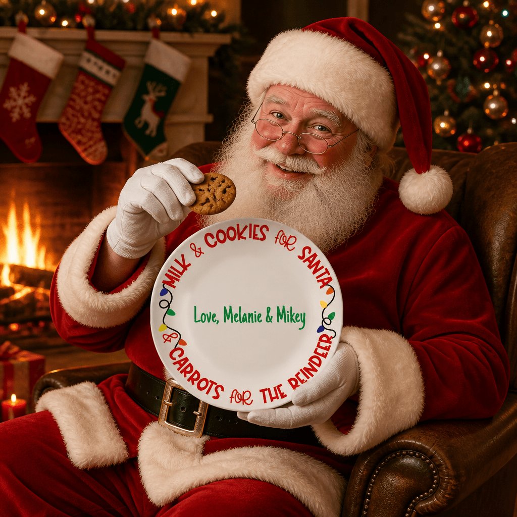 Milk & Cookies Christmas Eve Plate by Lil Plate Shop