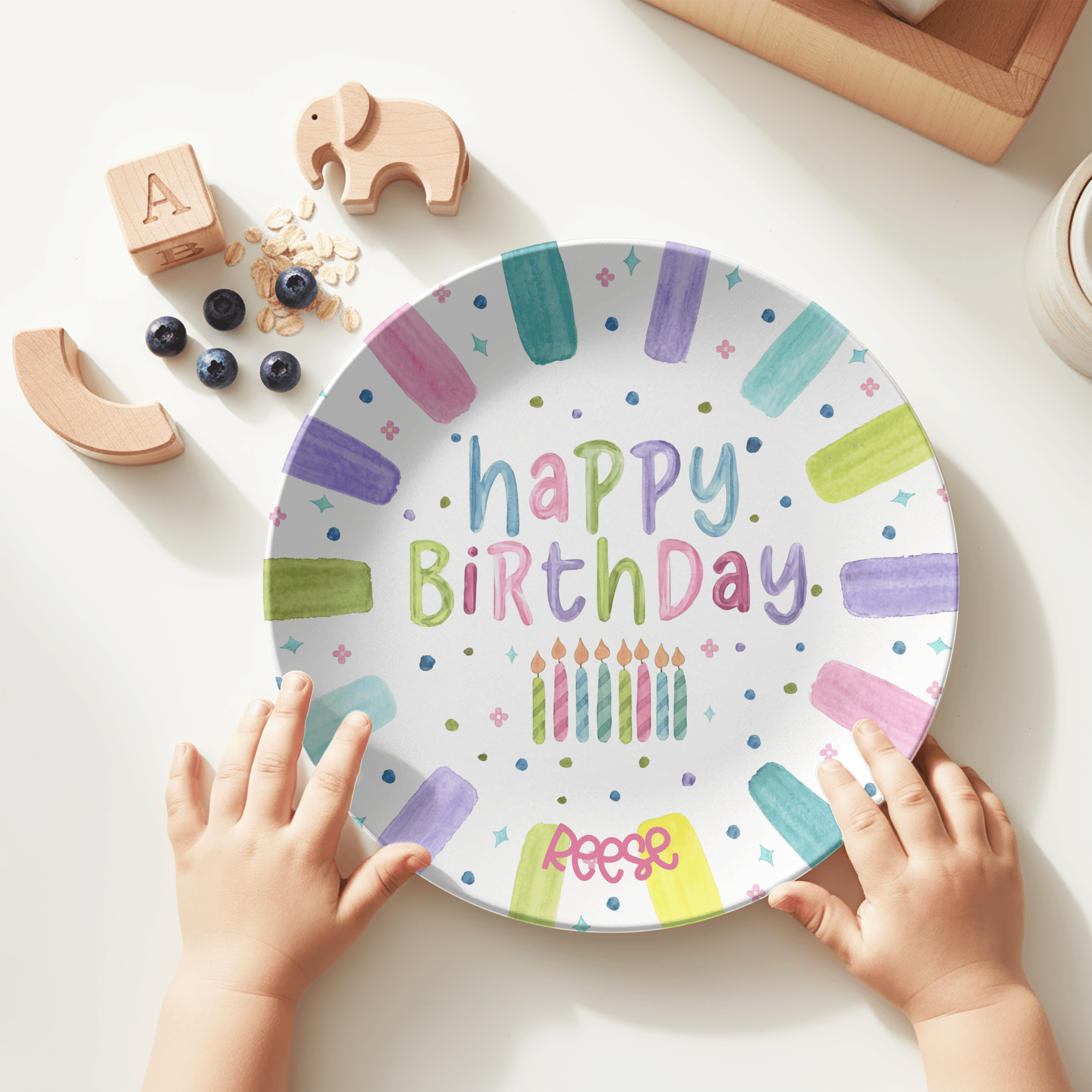 Multi Color Birthday Plate by Lil Plate Shop