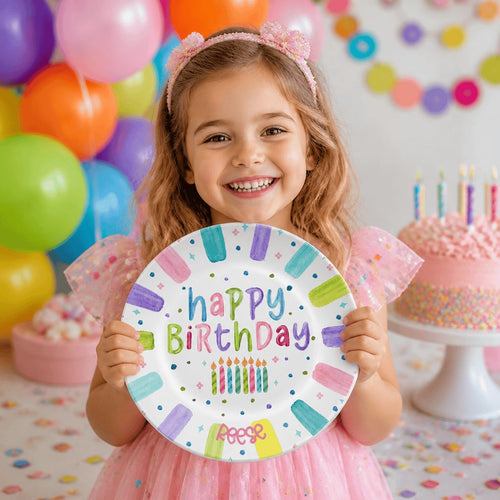 Multi Color Birthday Plate by Lil Plate Shop