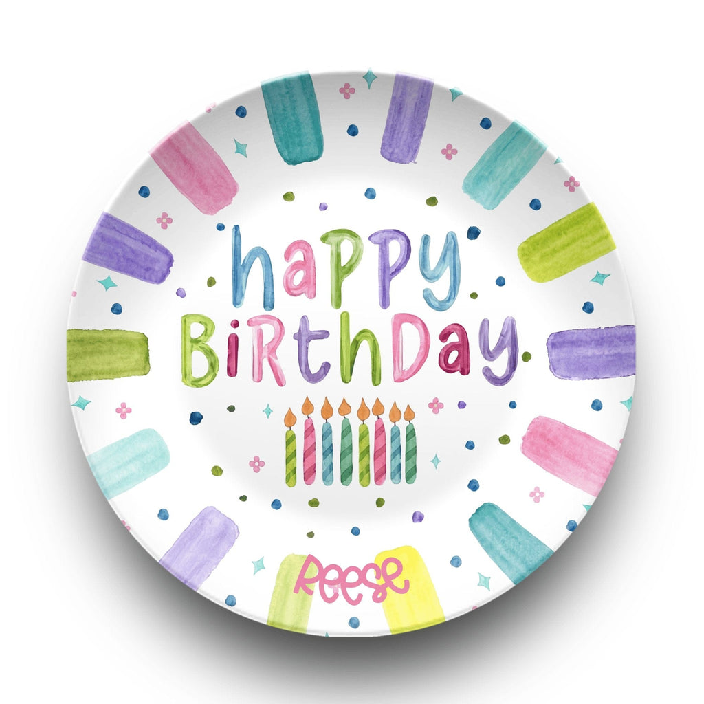 Multi Color Birthday Plate by Lil Plate Shop