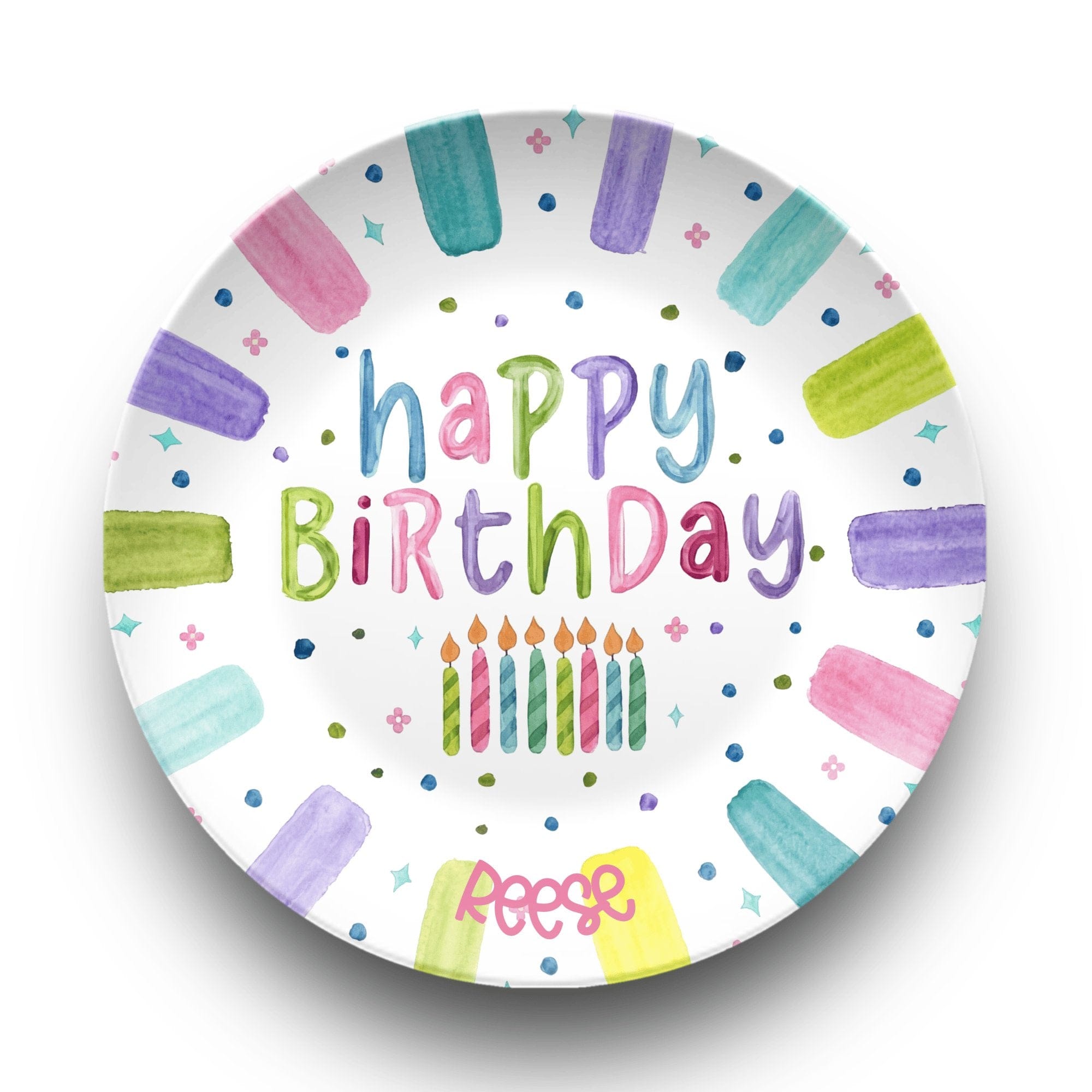 Multi Color Birthday Plate by Lil Plate Shop