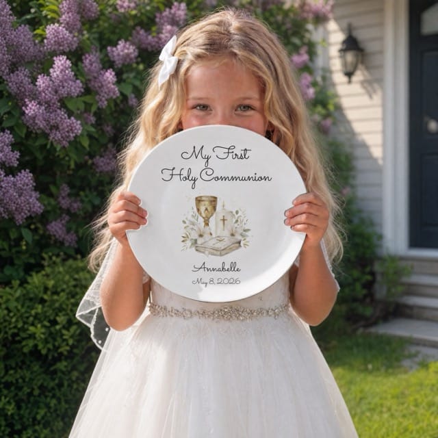 My First Holy Communion Plate by Lil Plate Shop