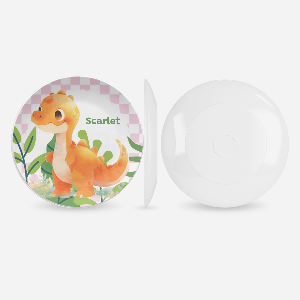 Orange Dinosaur Plate by Lil Plate Shop