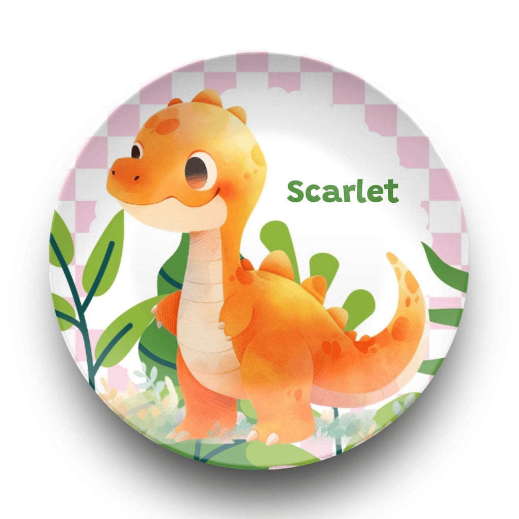 Orange Dinosaur Plate by Lil Plate Shop